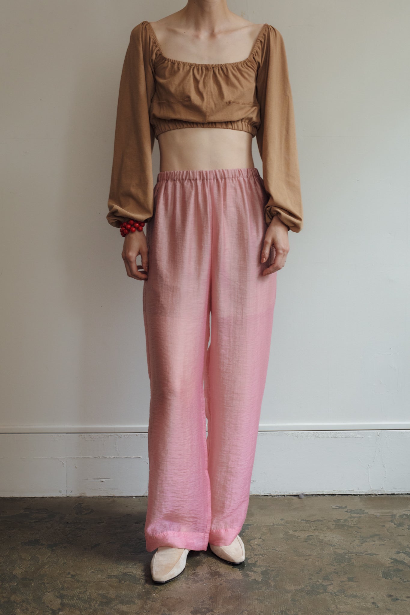 Dry Single Jersey Square Neck Gather Top(ls52519T)