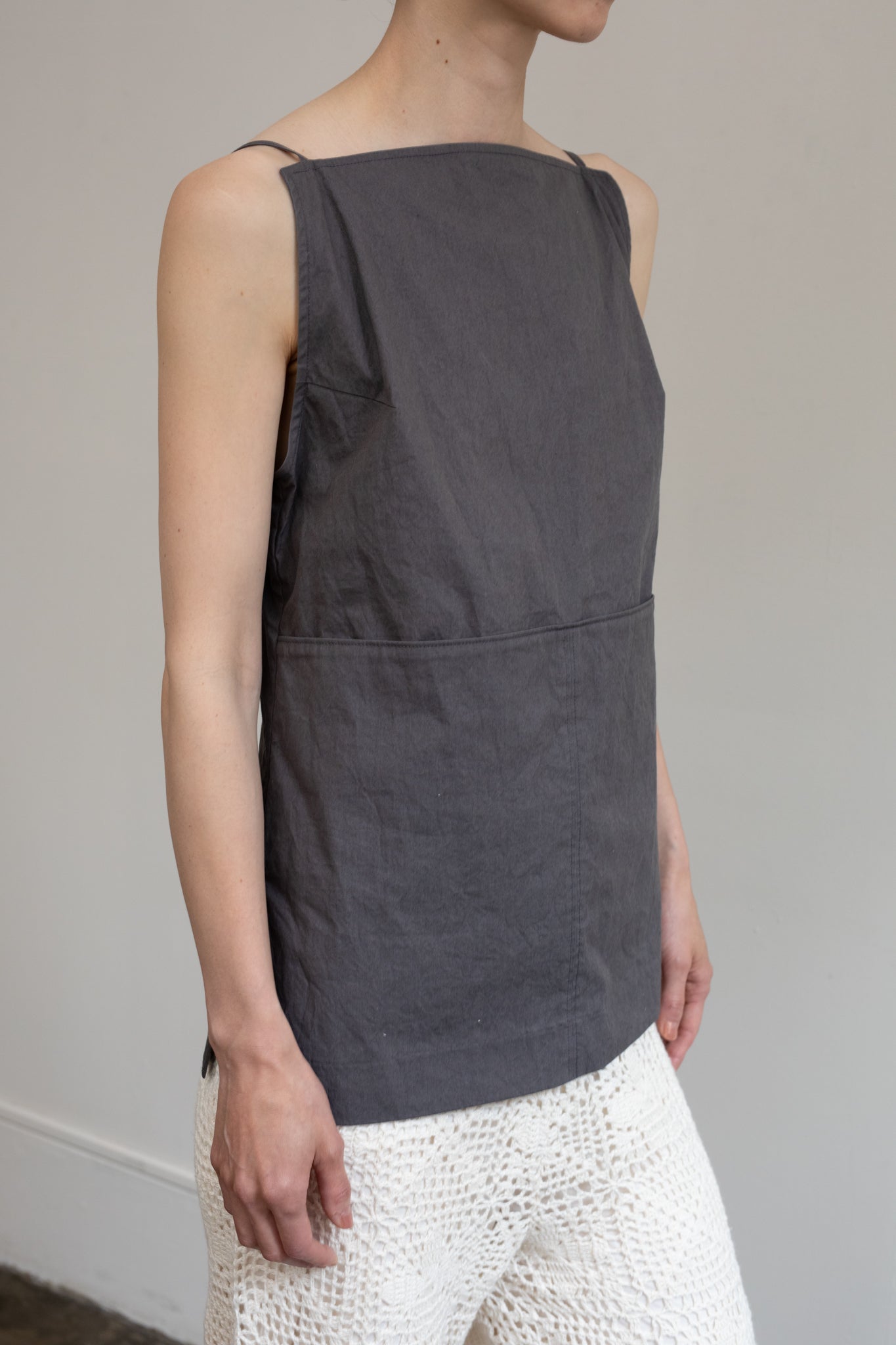 Dyed Broad Back Open Pocket Top(ls52504T)