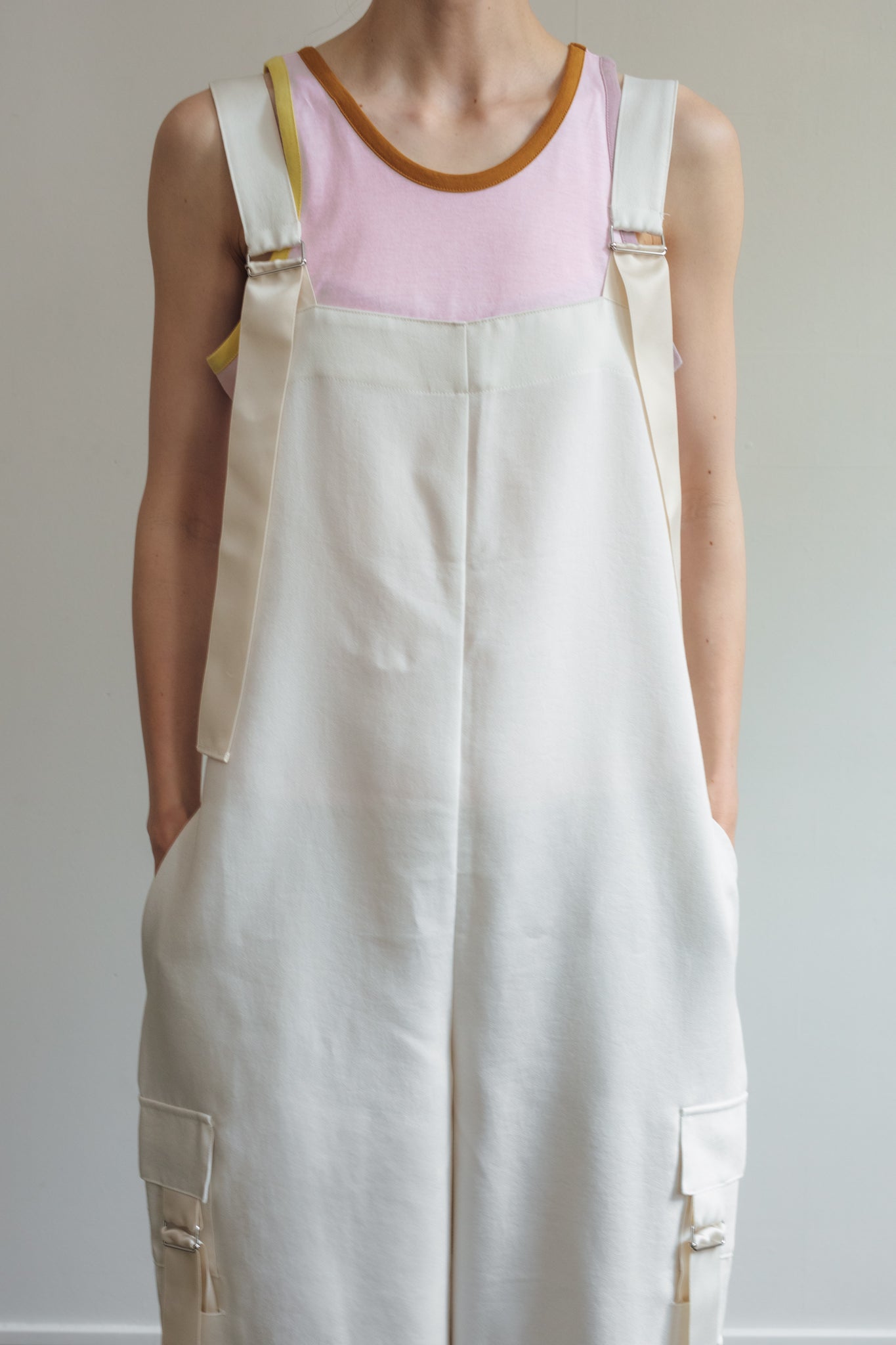 Satin Tape Drawstring Jumpsuit (ls32360P)