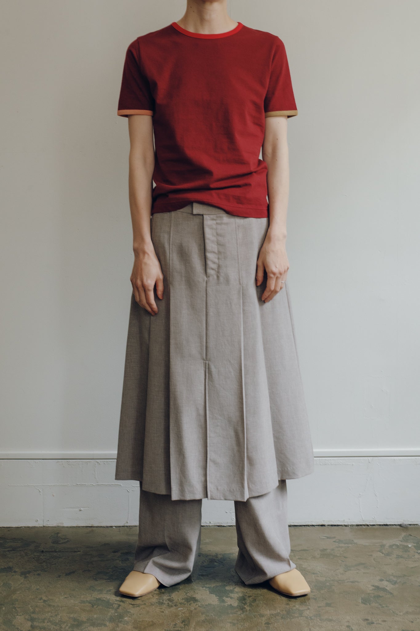 Multi Color Piping Fitted Tee(ls64629T)