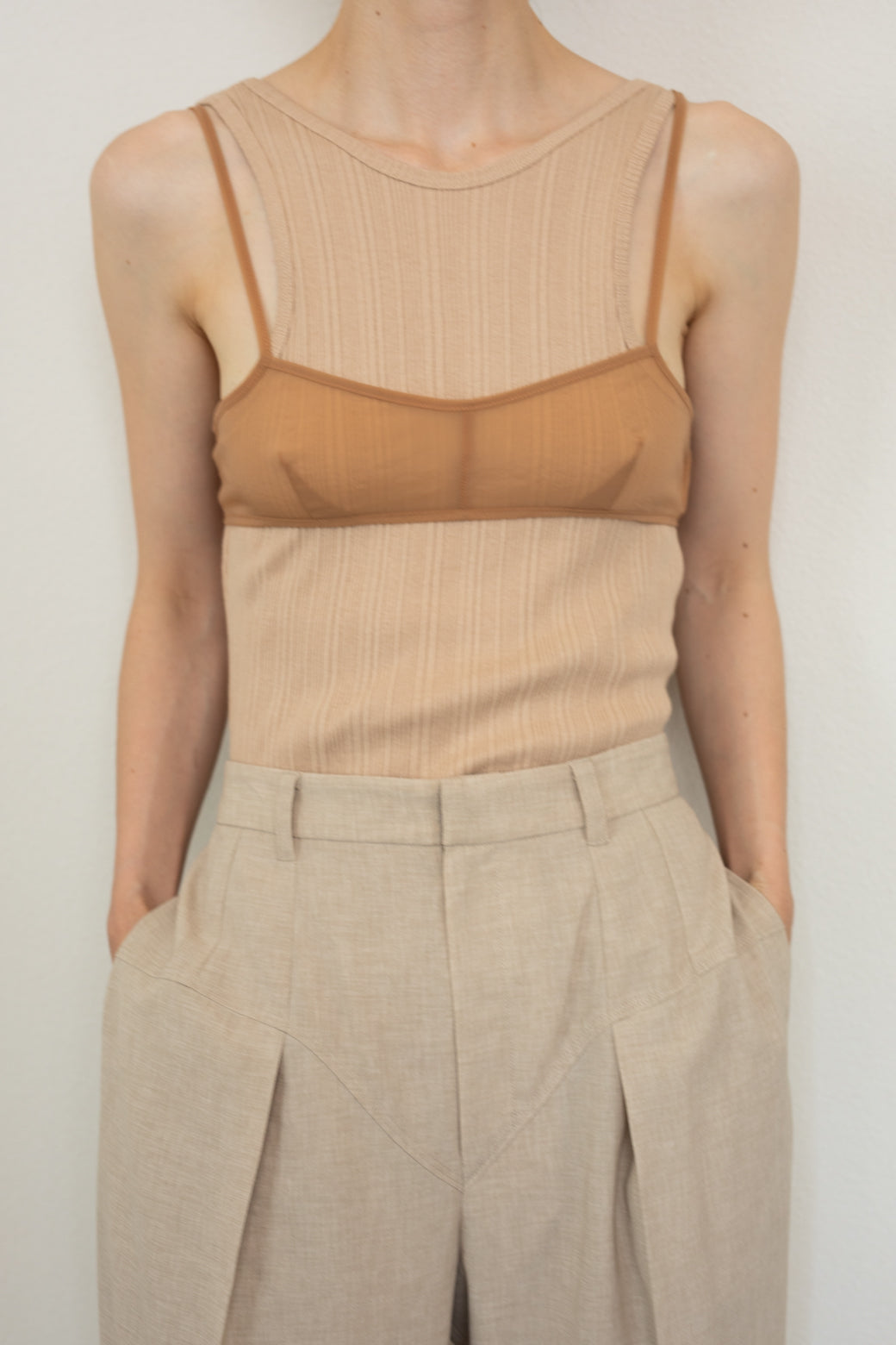 Shorts Switching Tucked Wide Trousers (ls42427P)