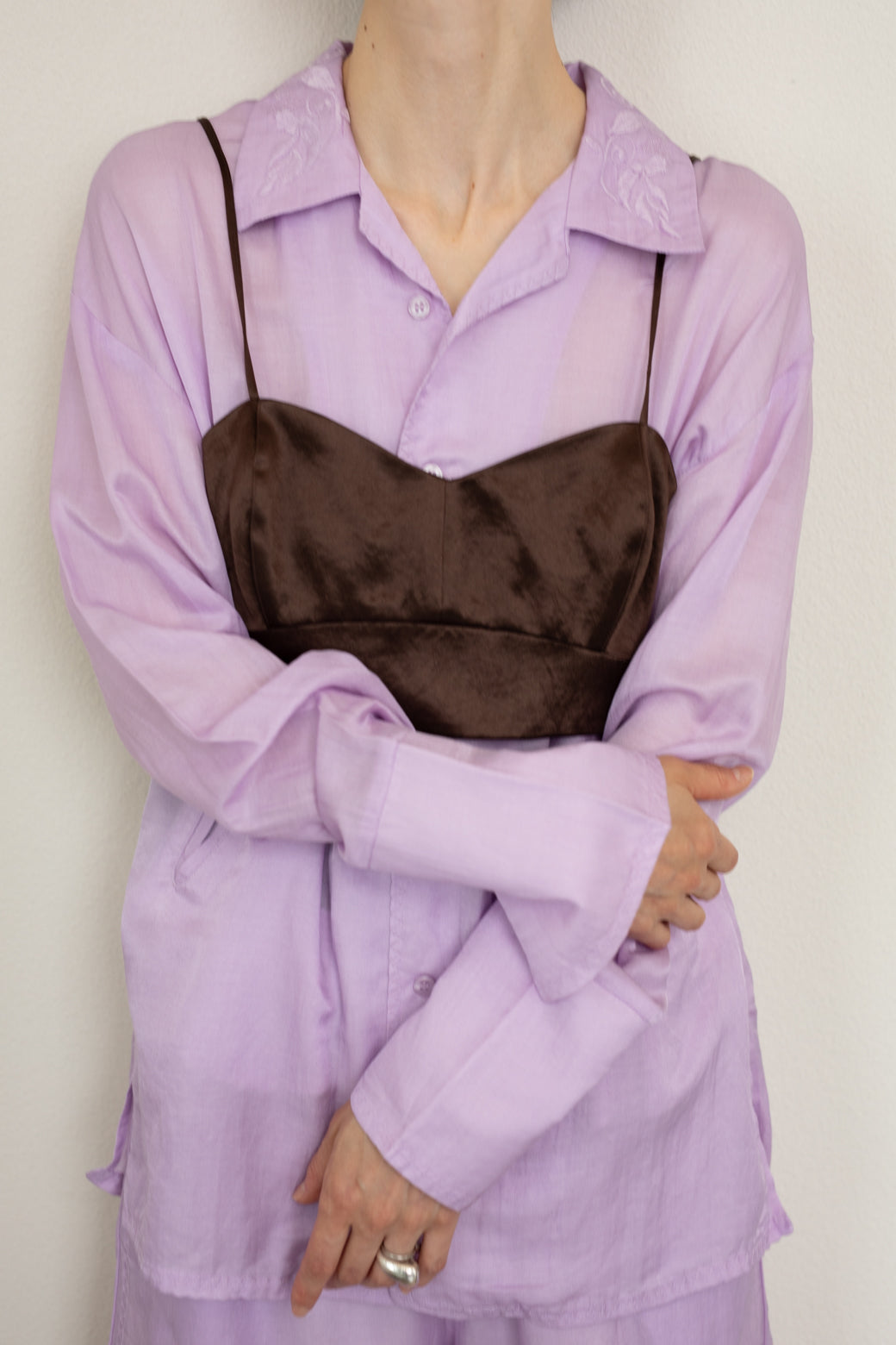 Heavy Satin Bra Top (ls24322T)