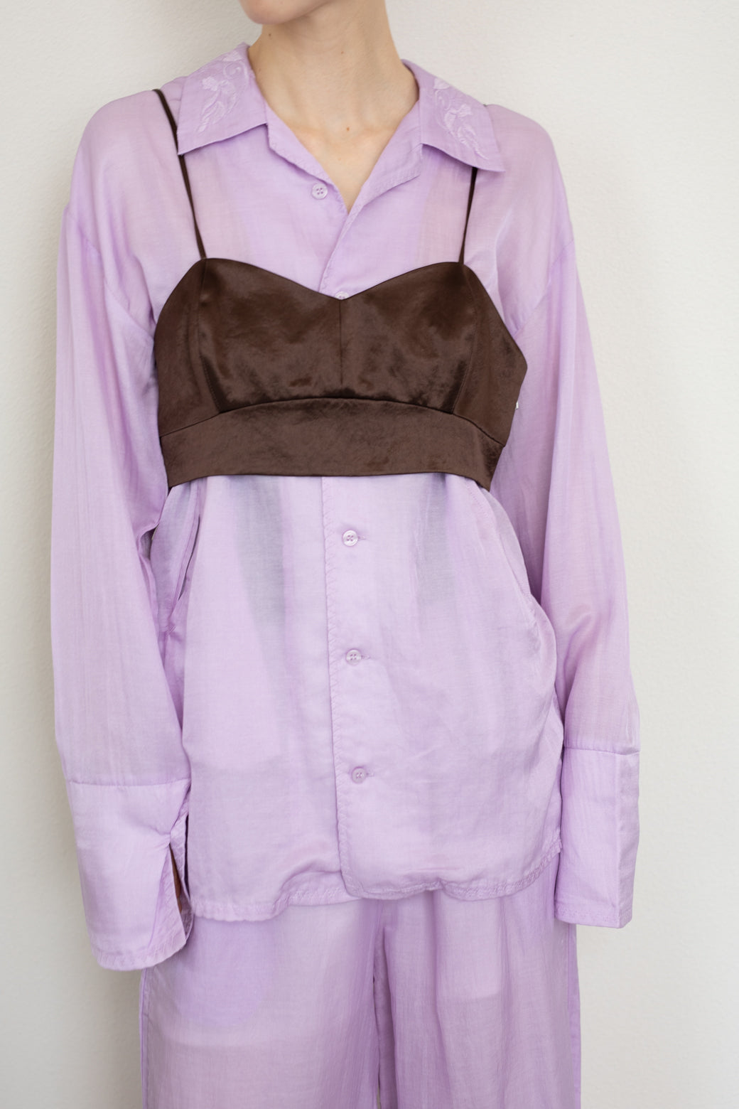 Heavy Satin Bra Top (ls24322T)