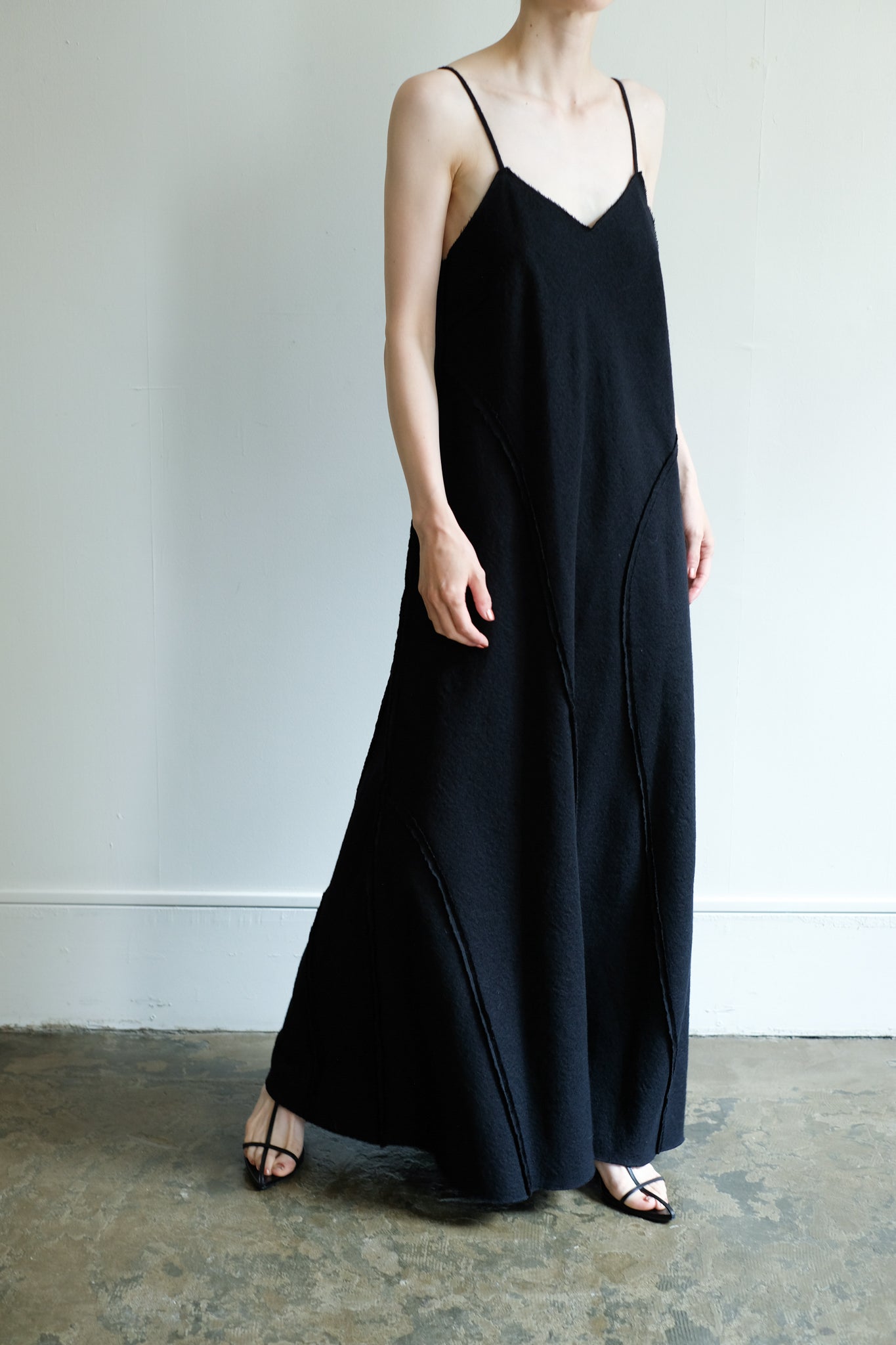 Crape Cotton Wool Patchwork Camisole Dress (ls44460D)