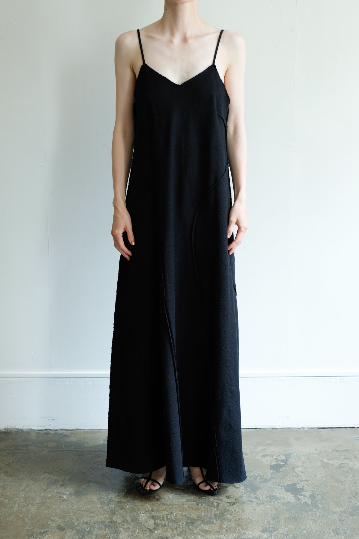 Crape Cotton Wool Patchwork Camisole Dress (ls44460D)