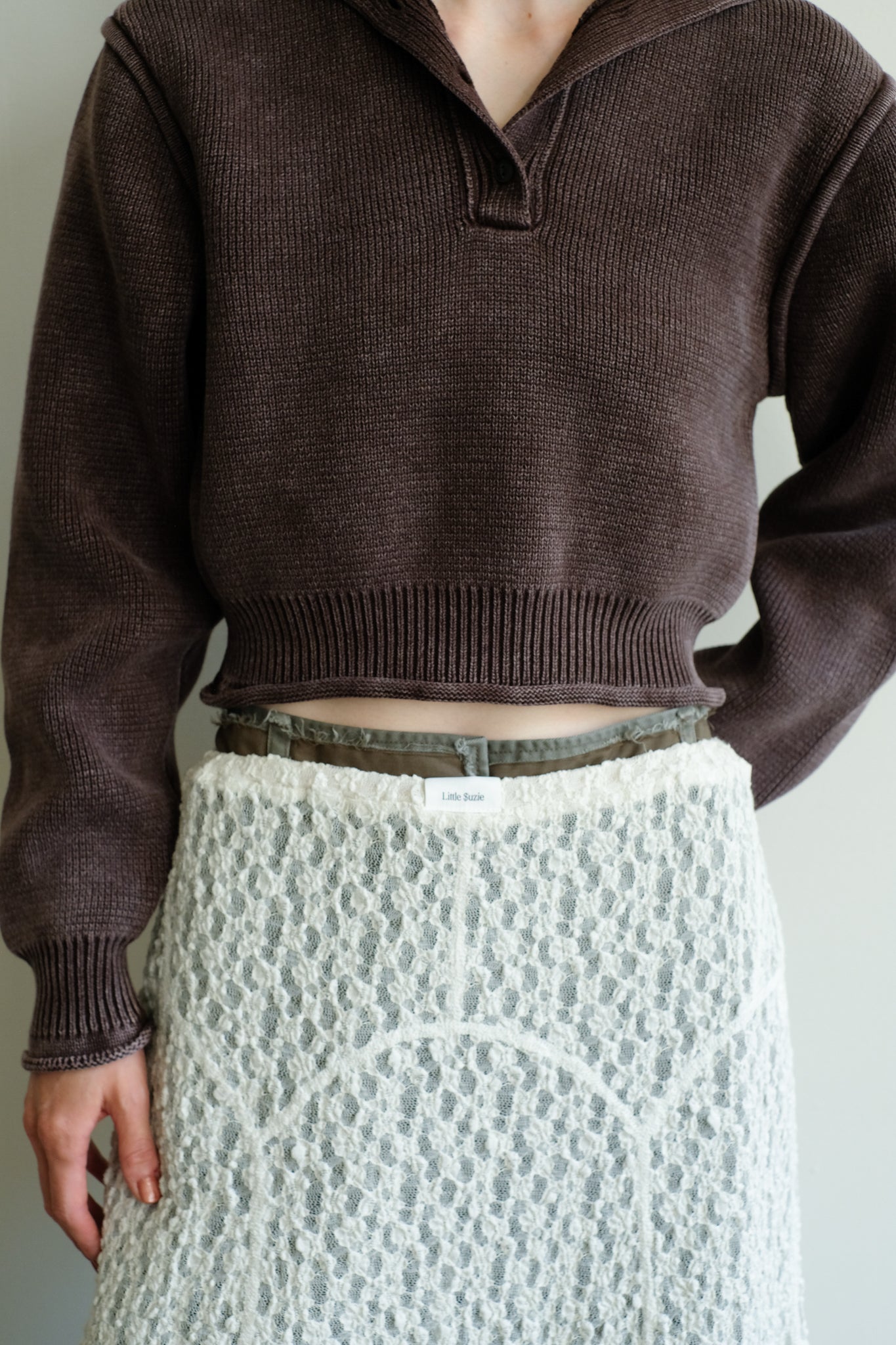 Turtleneck Acid Wash Milan Rib Sweater (ls44458K)