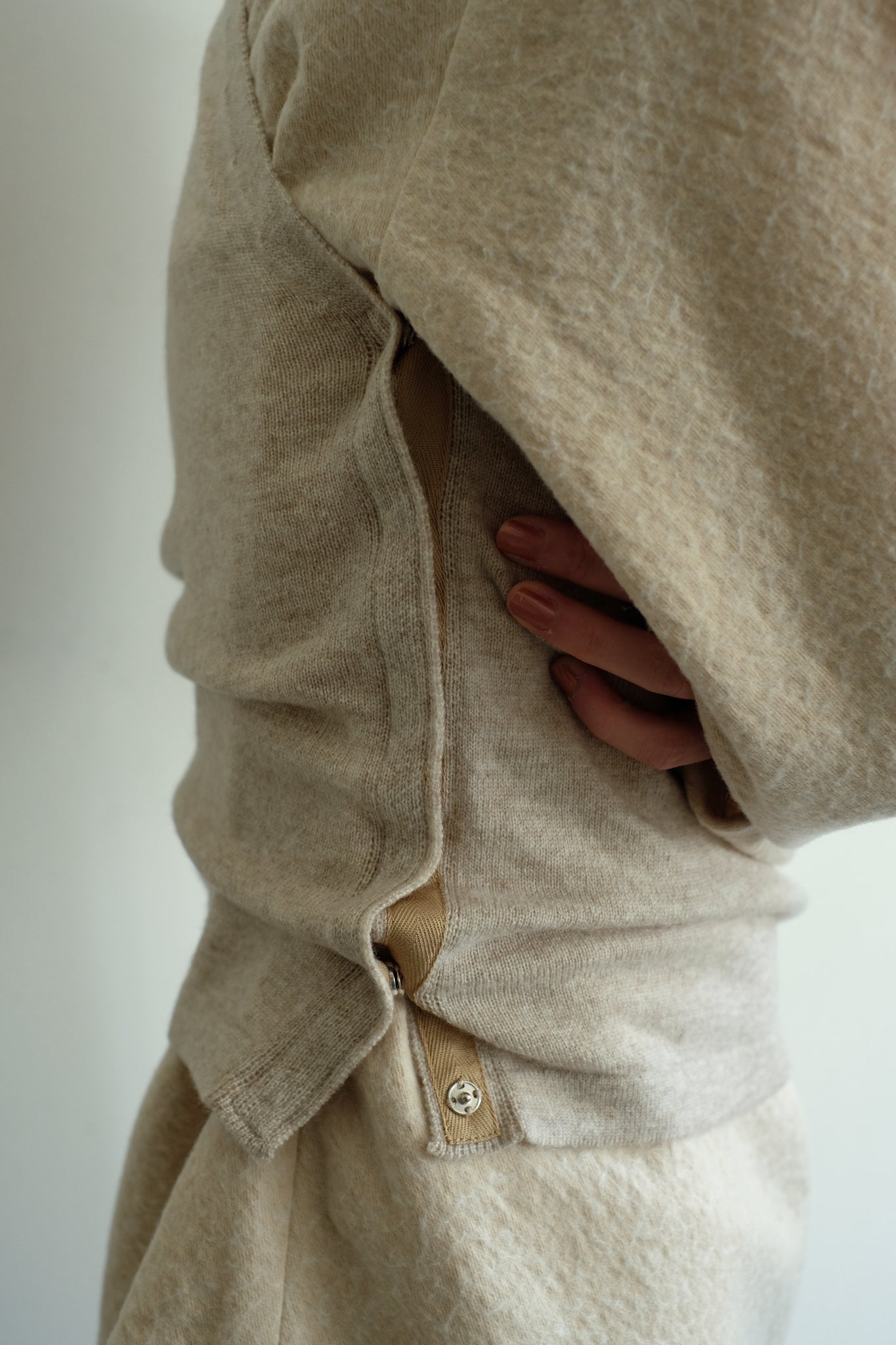 Wool Cashmere Mix One Shoulder Bustier (ls44457K)