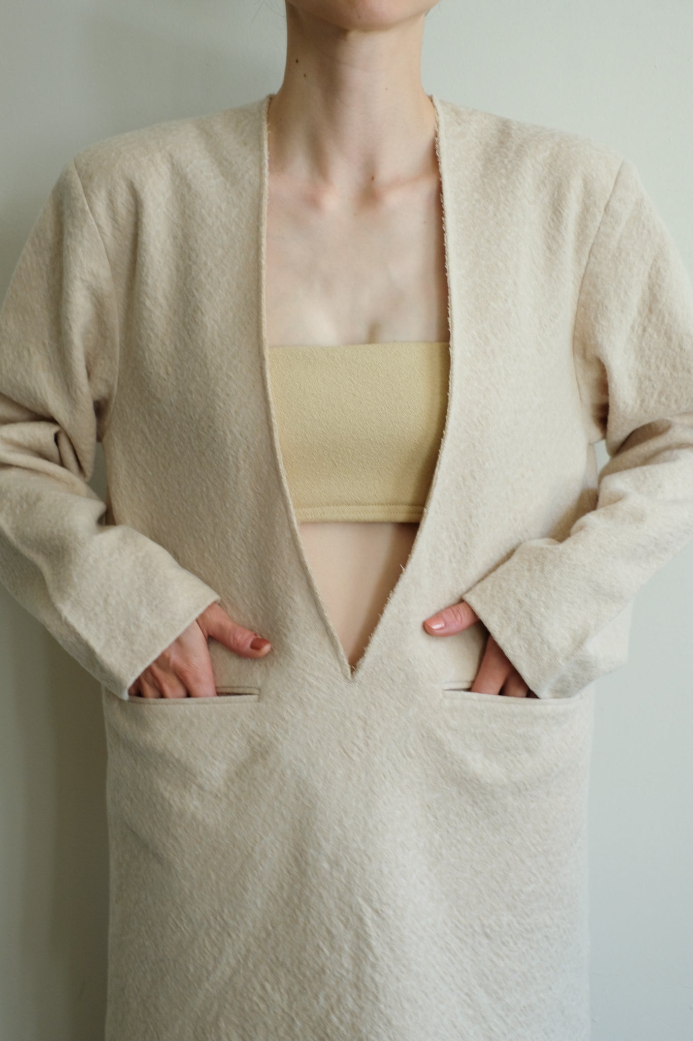 Crape Cotton Wool Bias Pullover JKT (ls44459J)