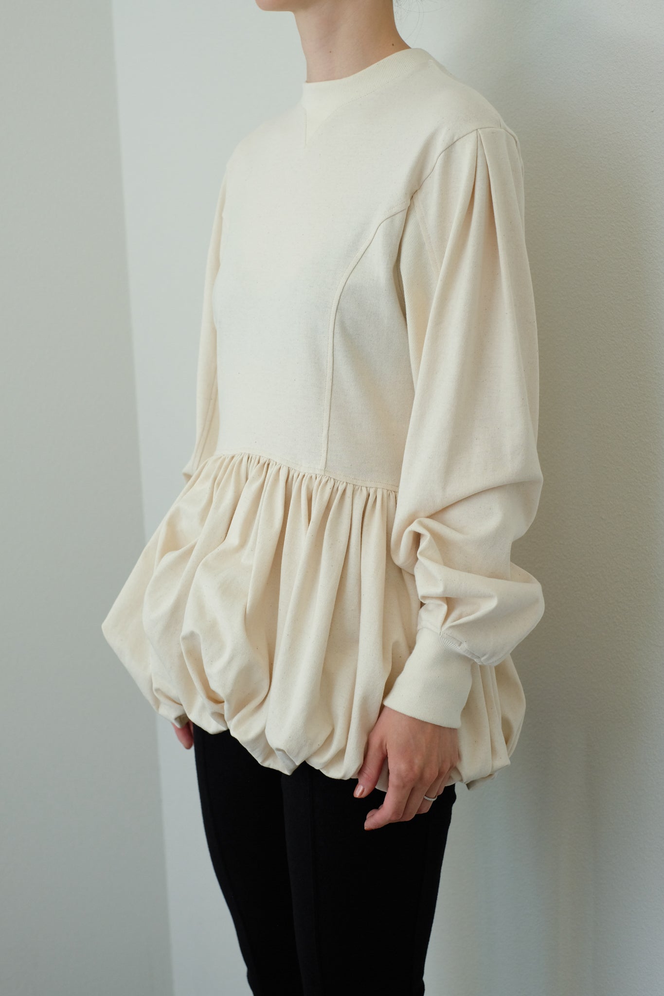 Balloon Hem Switching Tops (ls44465T)