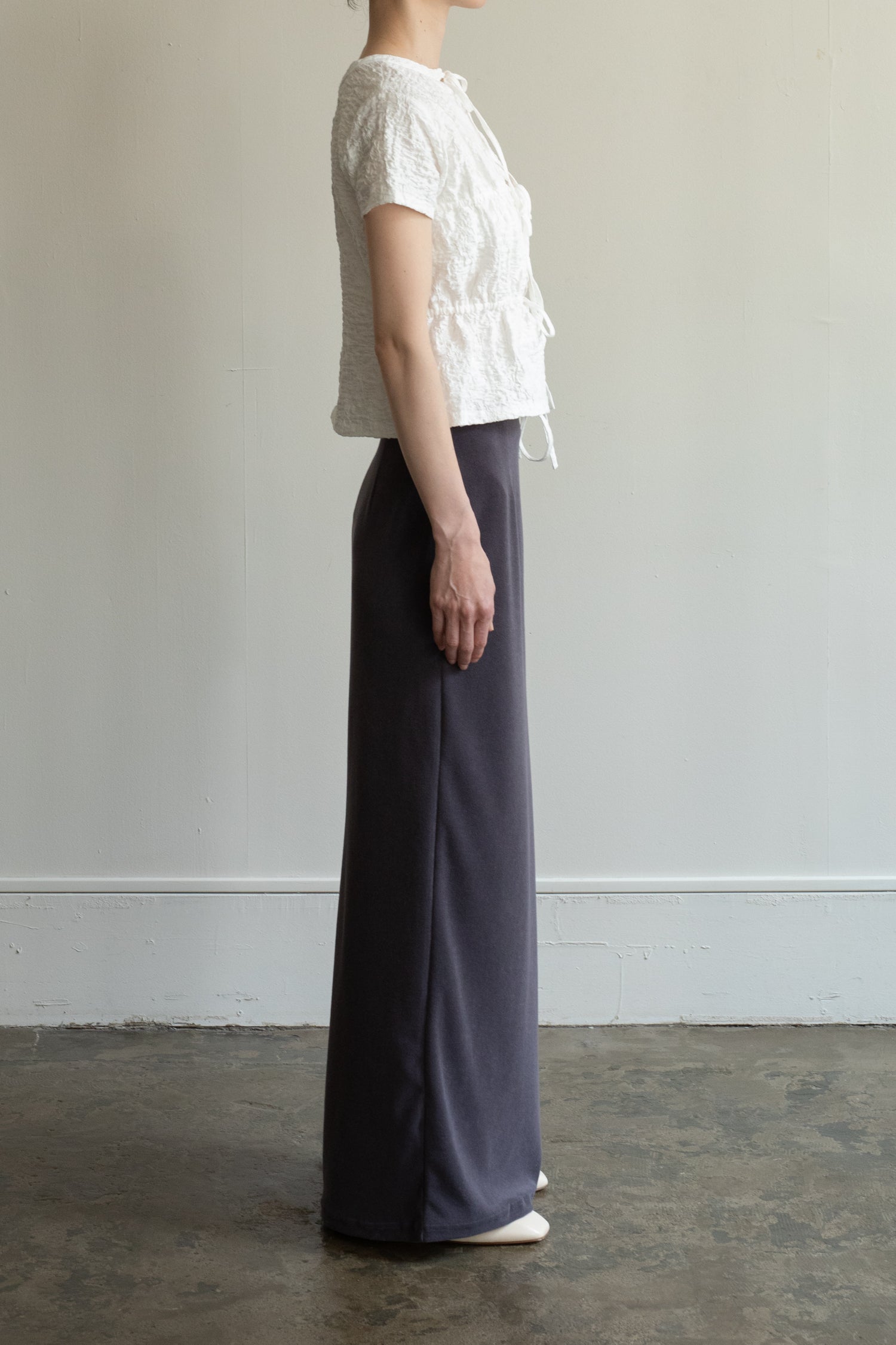 【Pre-order】Organic Cotton Wrinkle Russell Drawstring 2way Top (ls52567T)