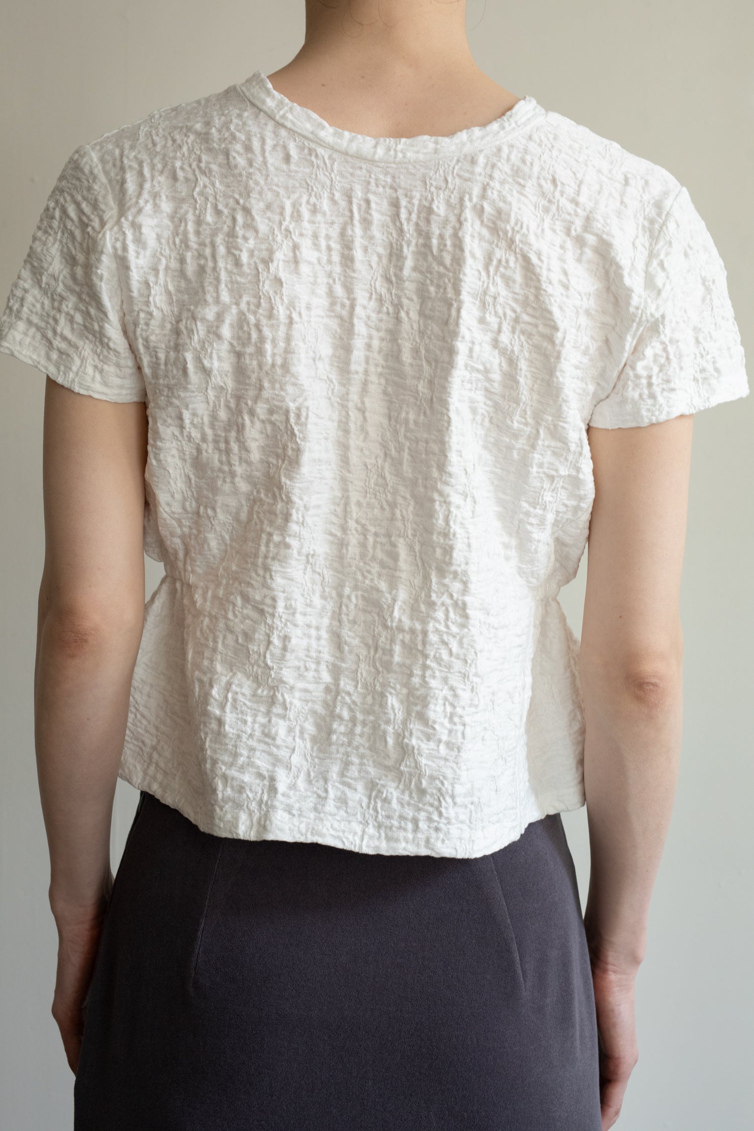 【Pre-order】Organic Cotton Wrinkle Russell Drawstring 2way Top (ls52567T)