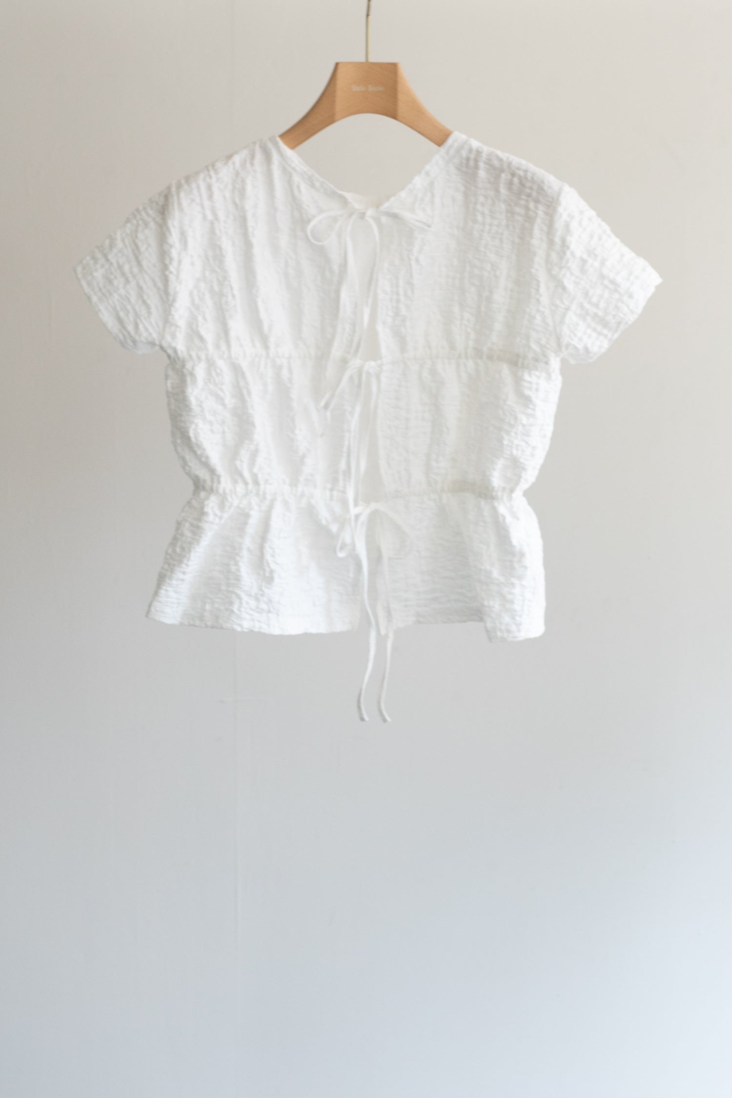 【Pre-order】Organic Cotton Wrinkle Russell Drawstring 2way Top (ls52567T)