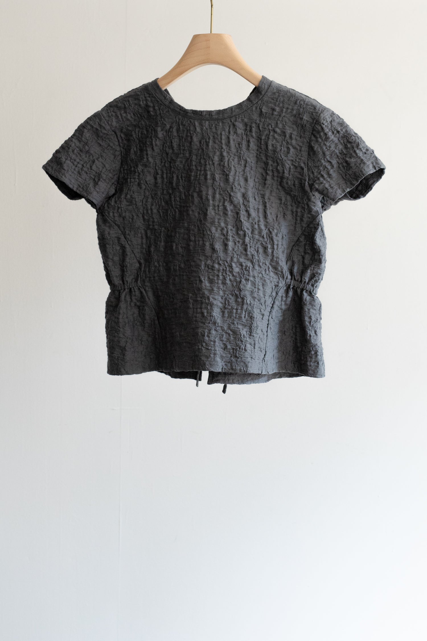 【Pre-order】Organic Cotton Wrinkle Russell Drawstring 2way Top (ls52567T)