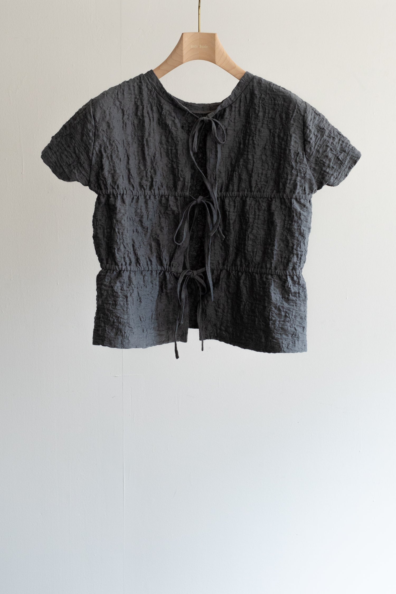 Organic Cotton Wrinkle Russell Drawstring 2way Top (ls52567T)