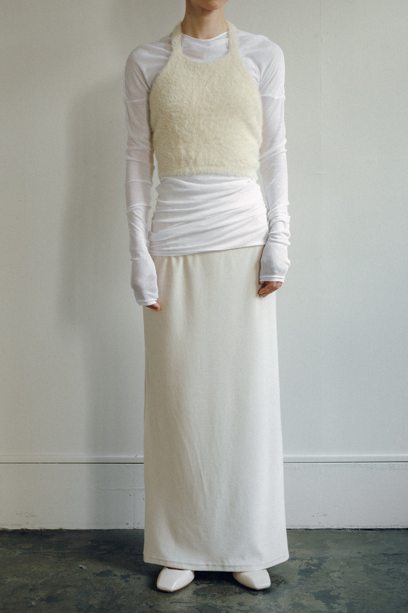 【Re stock】Sheer Fries Side Tuck Top (ls54534T)