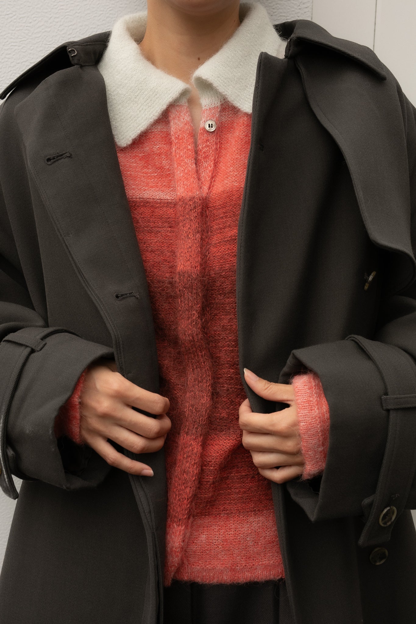 WV Mix Padded Trench Coat(ls34409J)