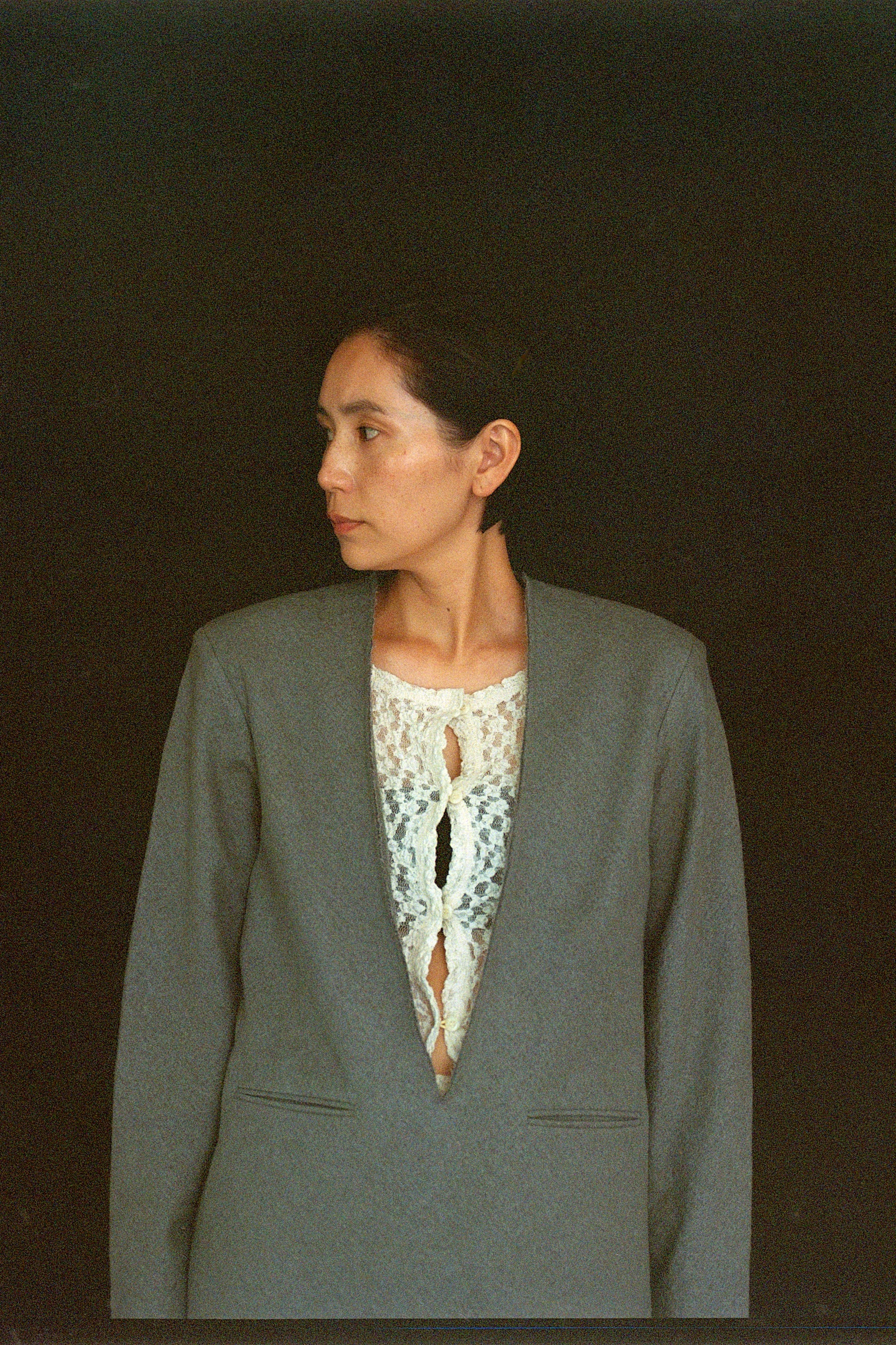 Crape Cotton Wool Bias Pullover JKT (ls44459J)