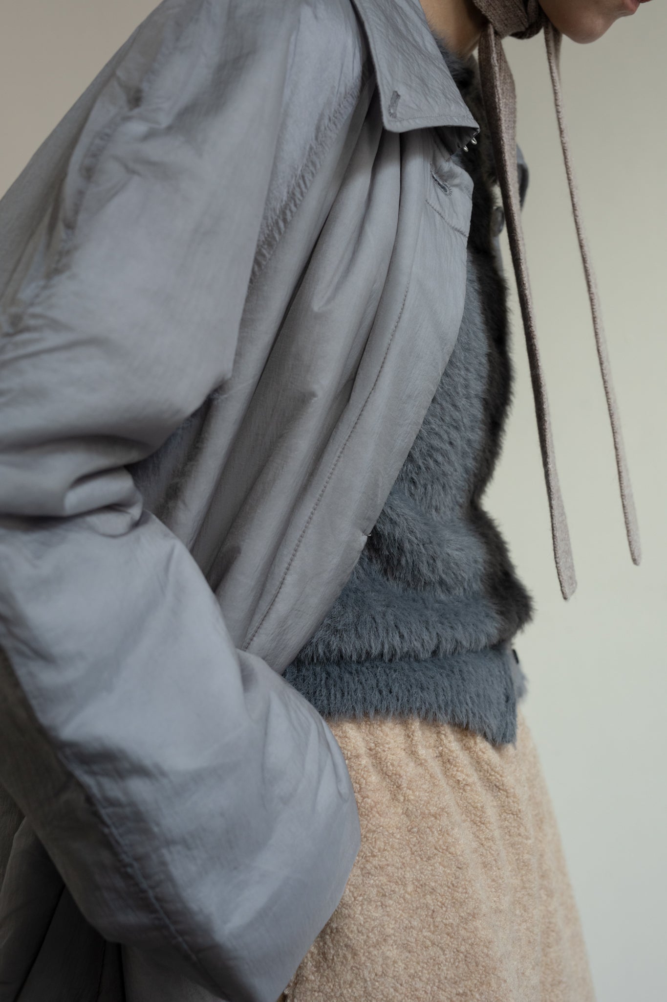 Sheer Nylon Patted Long Coat (ls54535J)