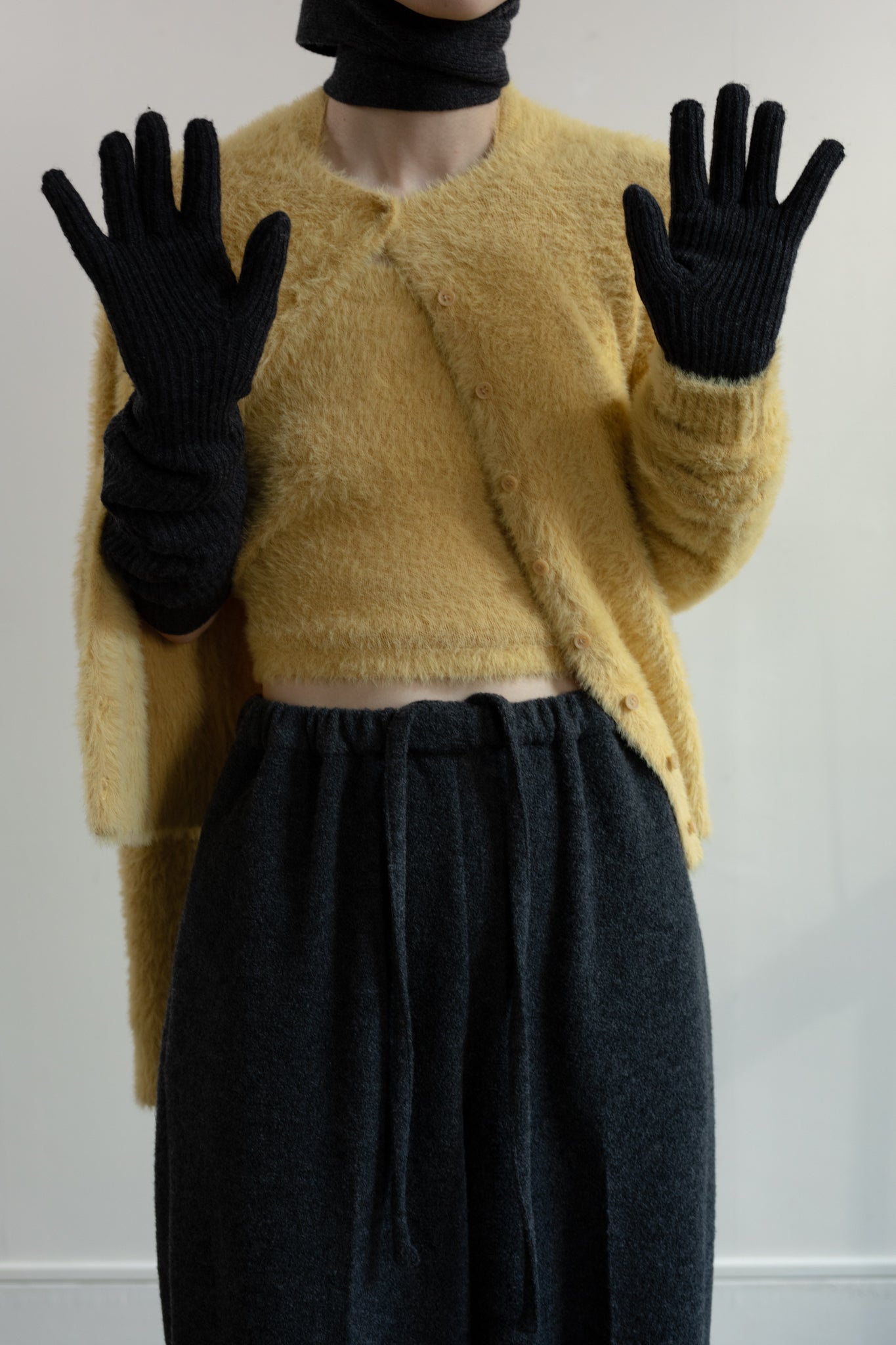Extra Fine Merino Wool Knit Long Gloves (ls54558A)