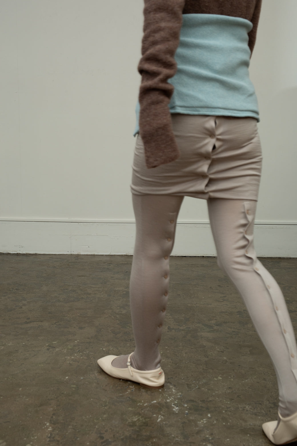 Wool Back Button Tights (ls44486P)