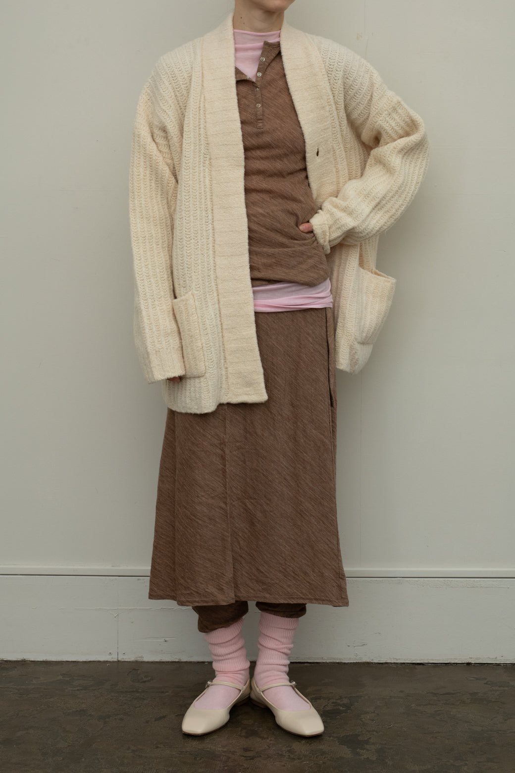 Extra Fine Merino Wool Boucle Yarn Cardigan(ls34401K)