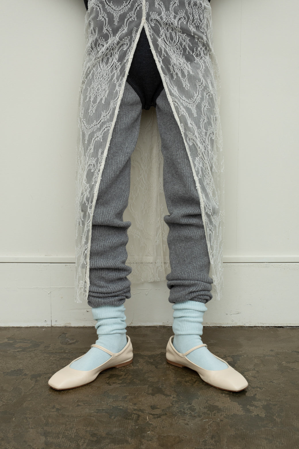 Italian Cash Wool Loose Rib Leggings (ls24325K)