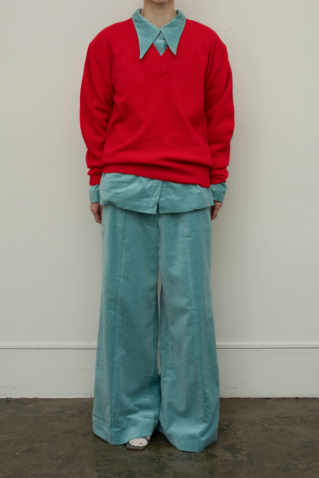 Linen Cotton Velvet Uneven Front Pants (ls24312P)