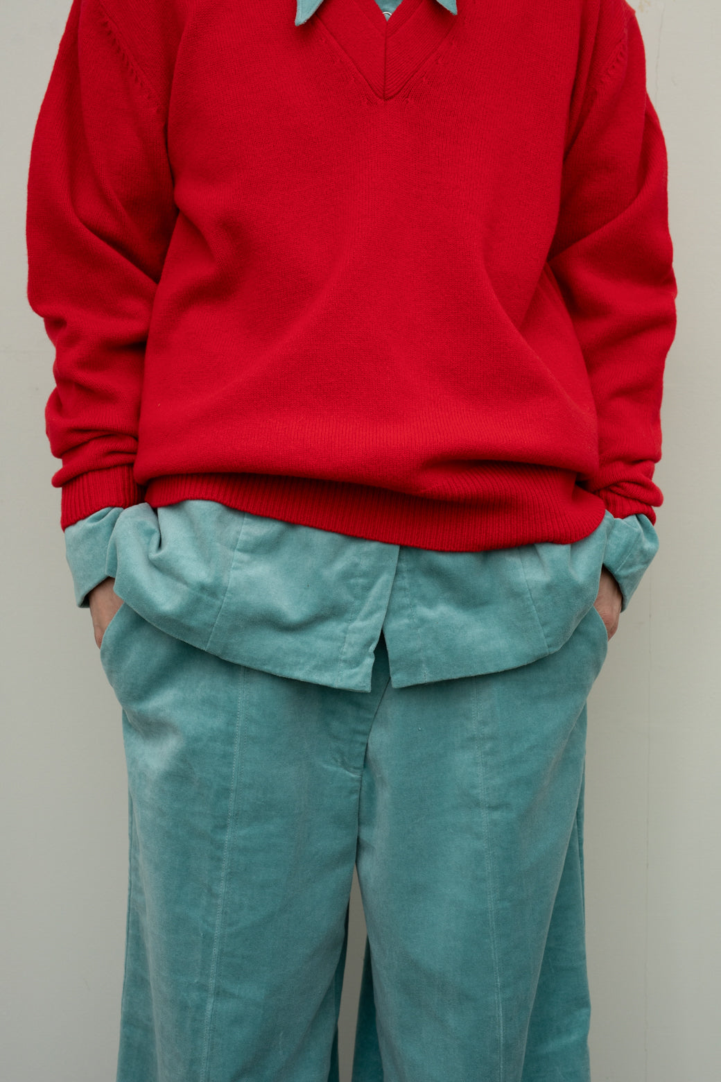 Linen Cotton Velvet Uneven Front Pants (ls24312P)