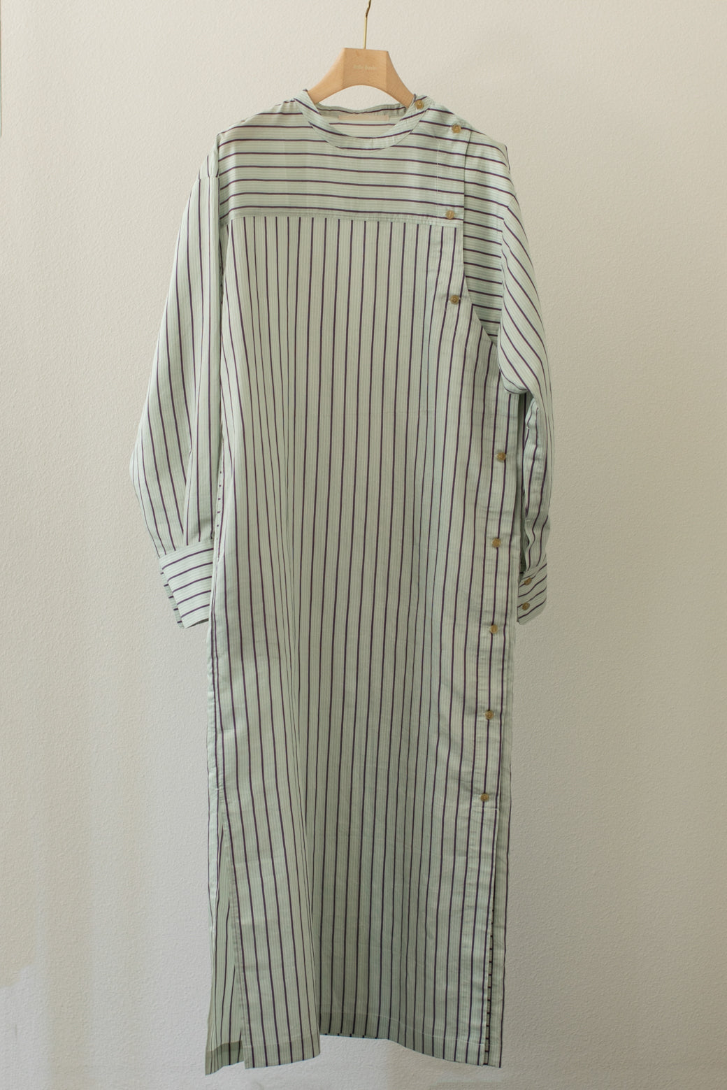 Stripe Epee Shirt Long Dress(ls24342D)