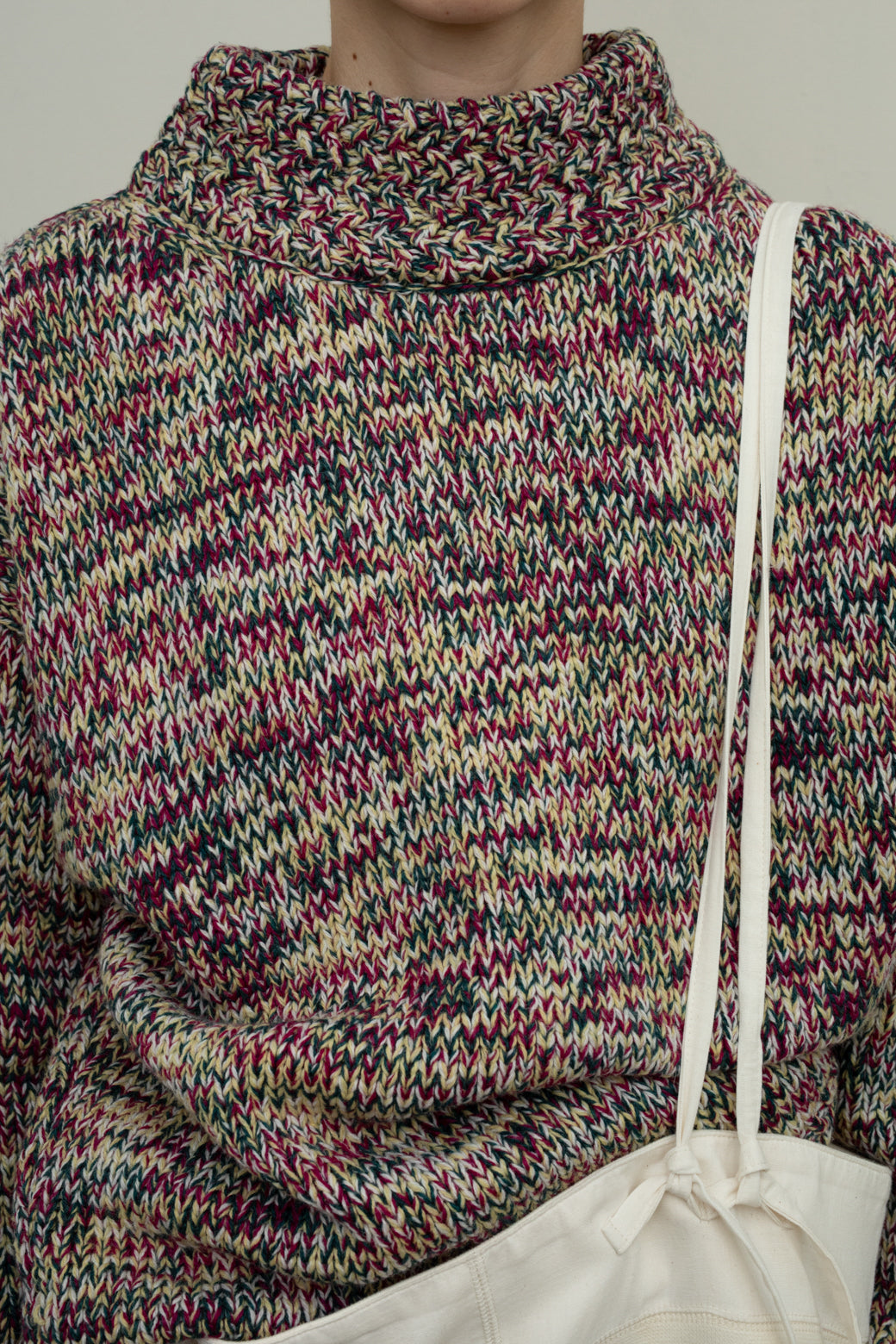 Mix Color Hi-neck Loose Knit (ls24338K)