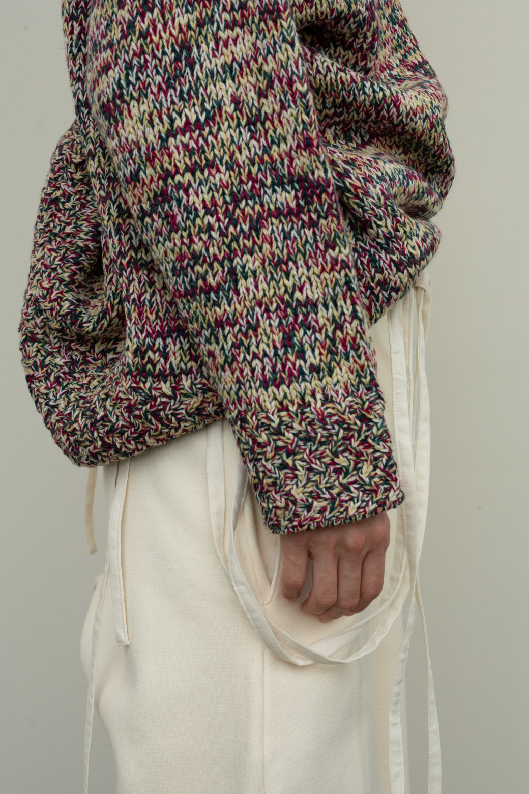 Mix Color Hi-neck Loose Knit (ls24338K)