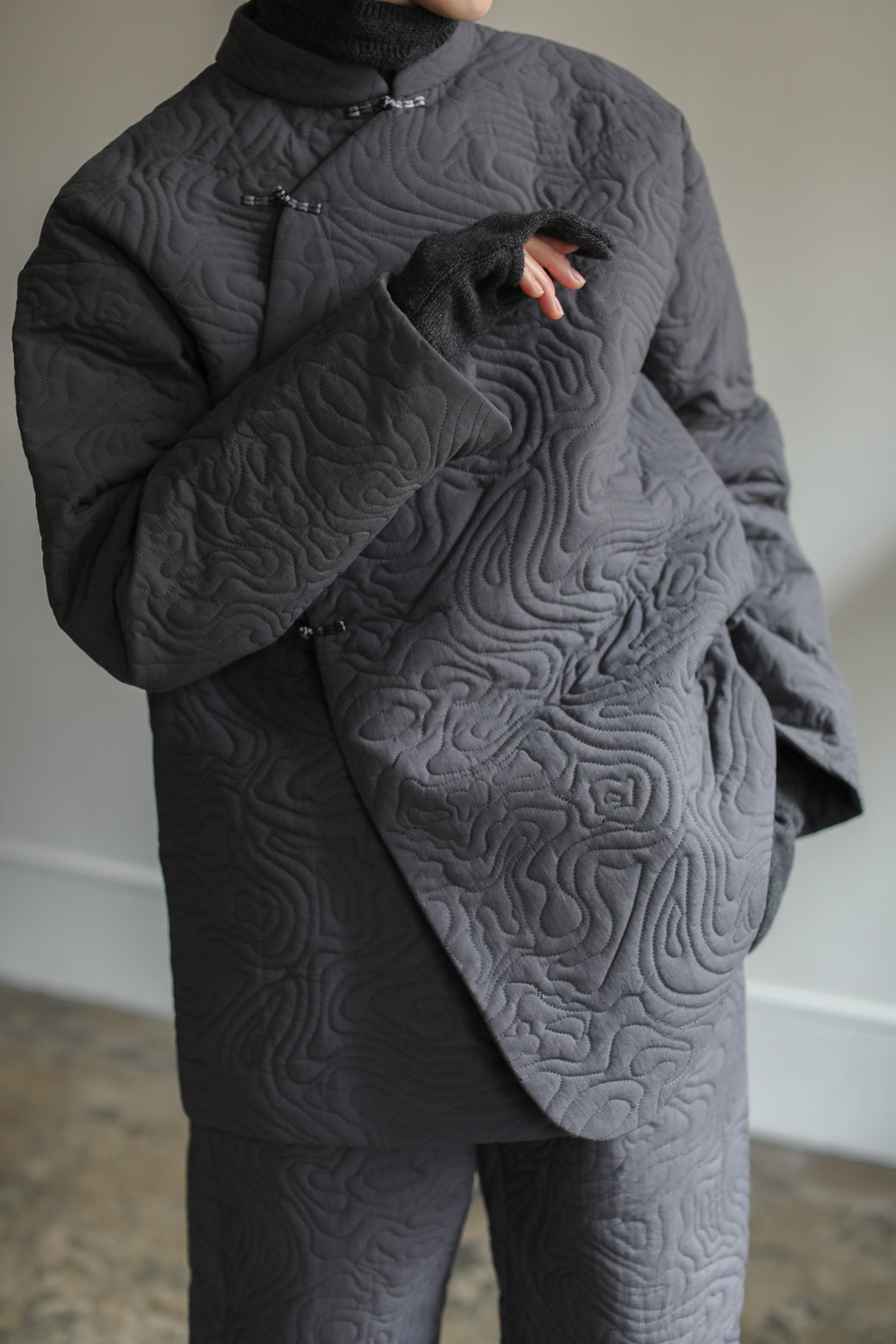 Contour Map Quilt China Jacket(ls14262J)