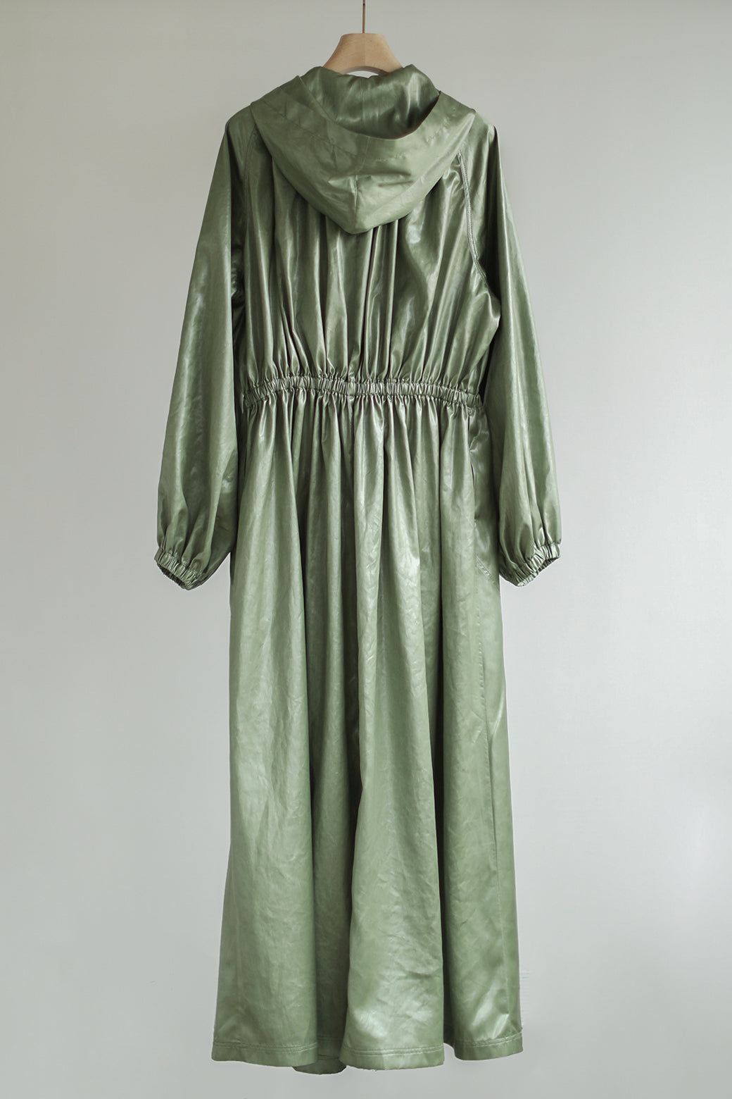 Leather Like Hoodie Dress Coat(ls14255J)