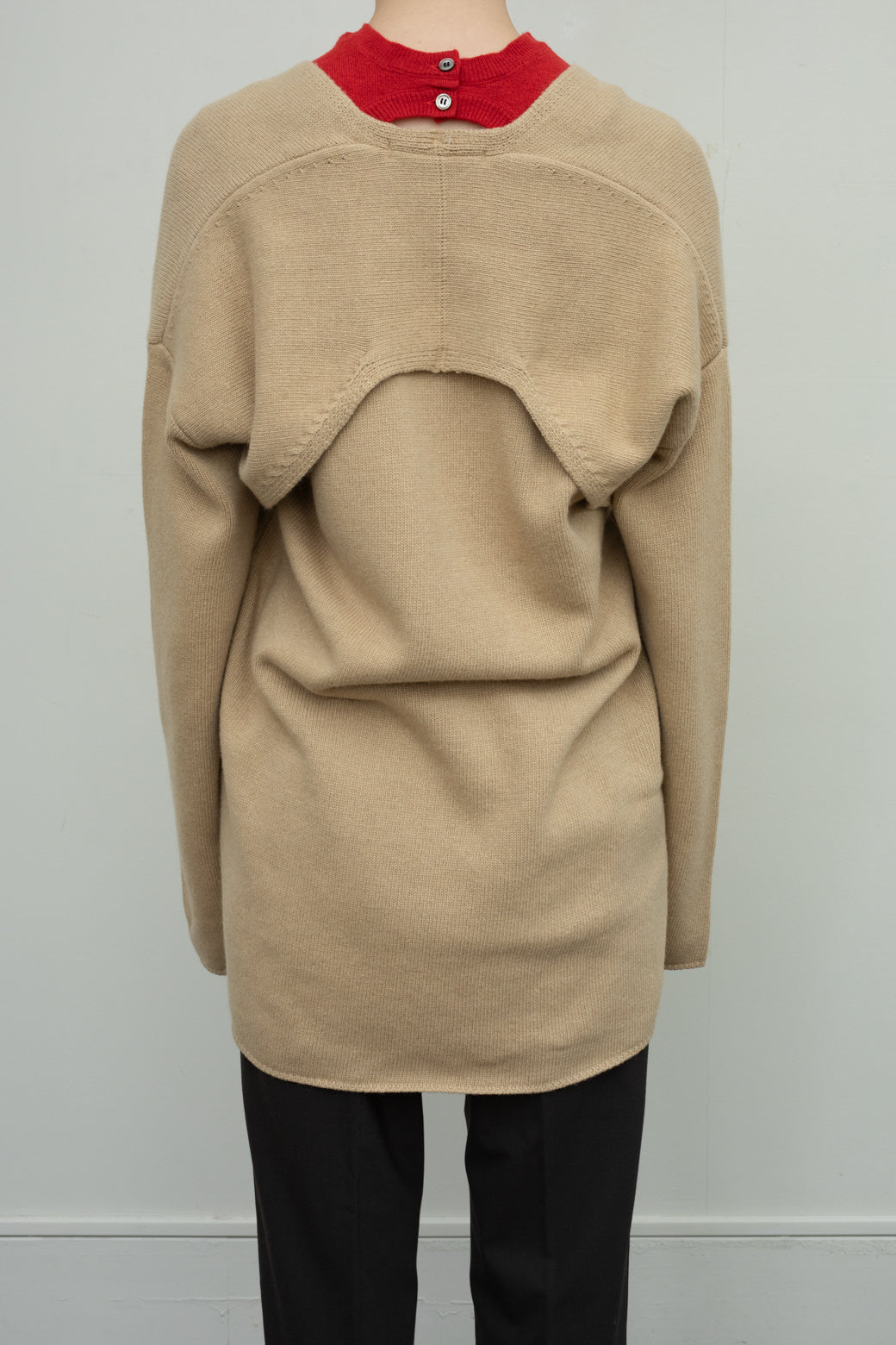 Italian Cash Wool Yoke Knit Tunic (ls24307K)