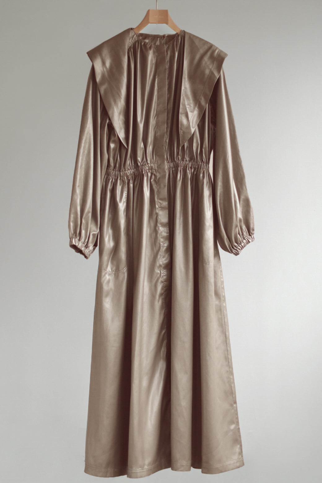 Leather Like Hoodie Dress Coat(ls14255J)