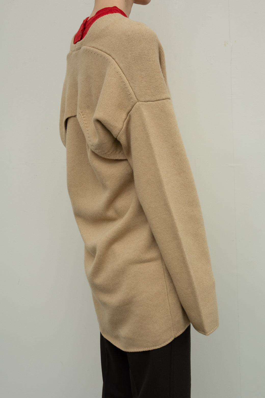 Italian Cash Wool Yoke Knit Tunic (ls24307K)