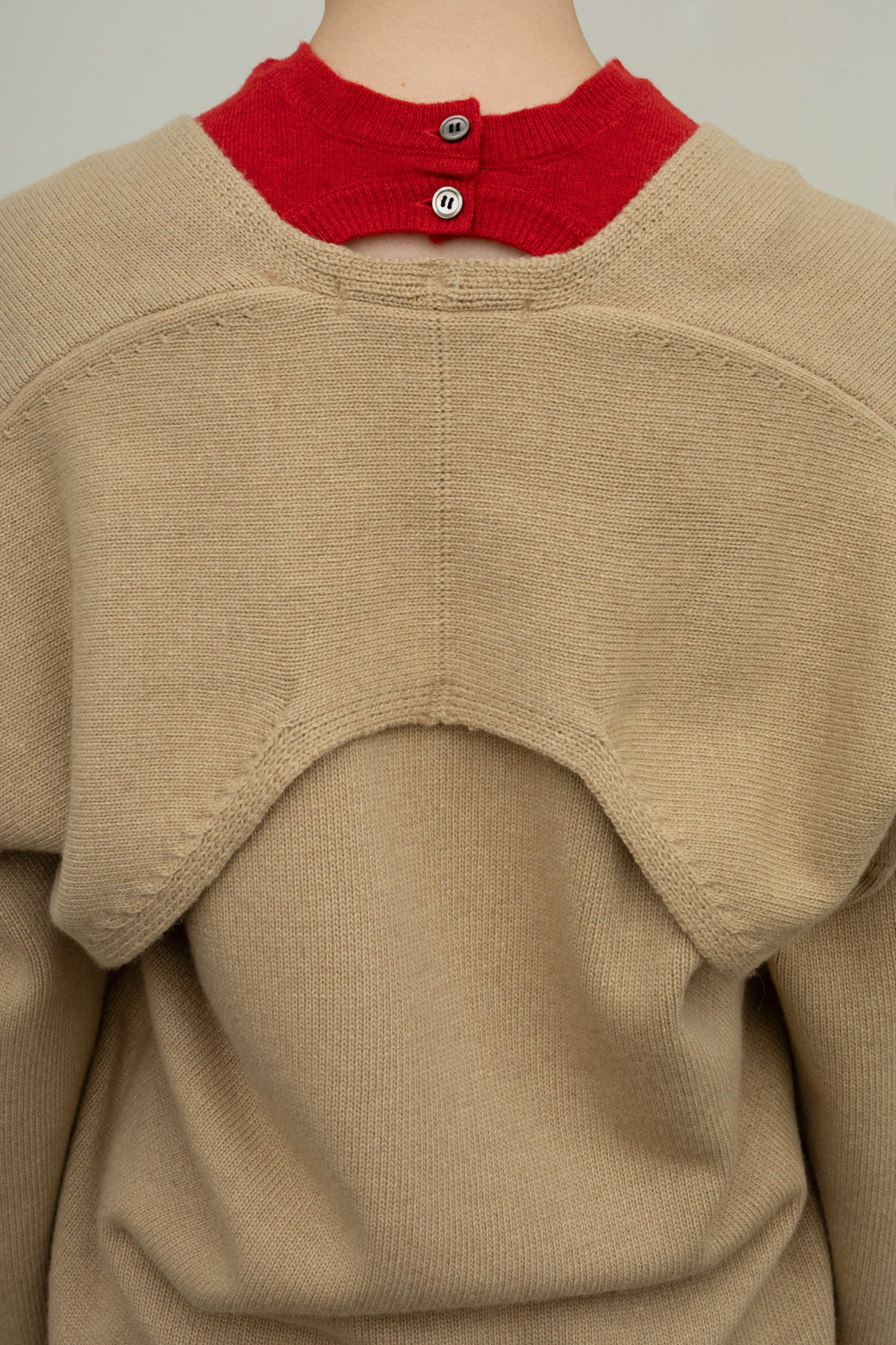 Italian Cash Wool Yoke Knit Tunic (ls24307K)