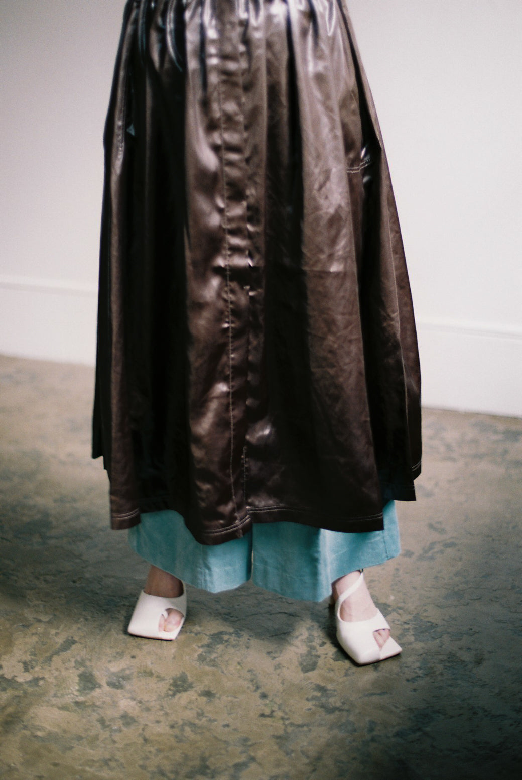 Leather Like Hoodie Dress Coat(ls14255J)
