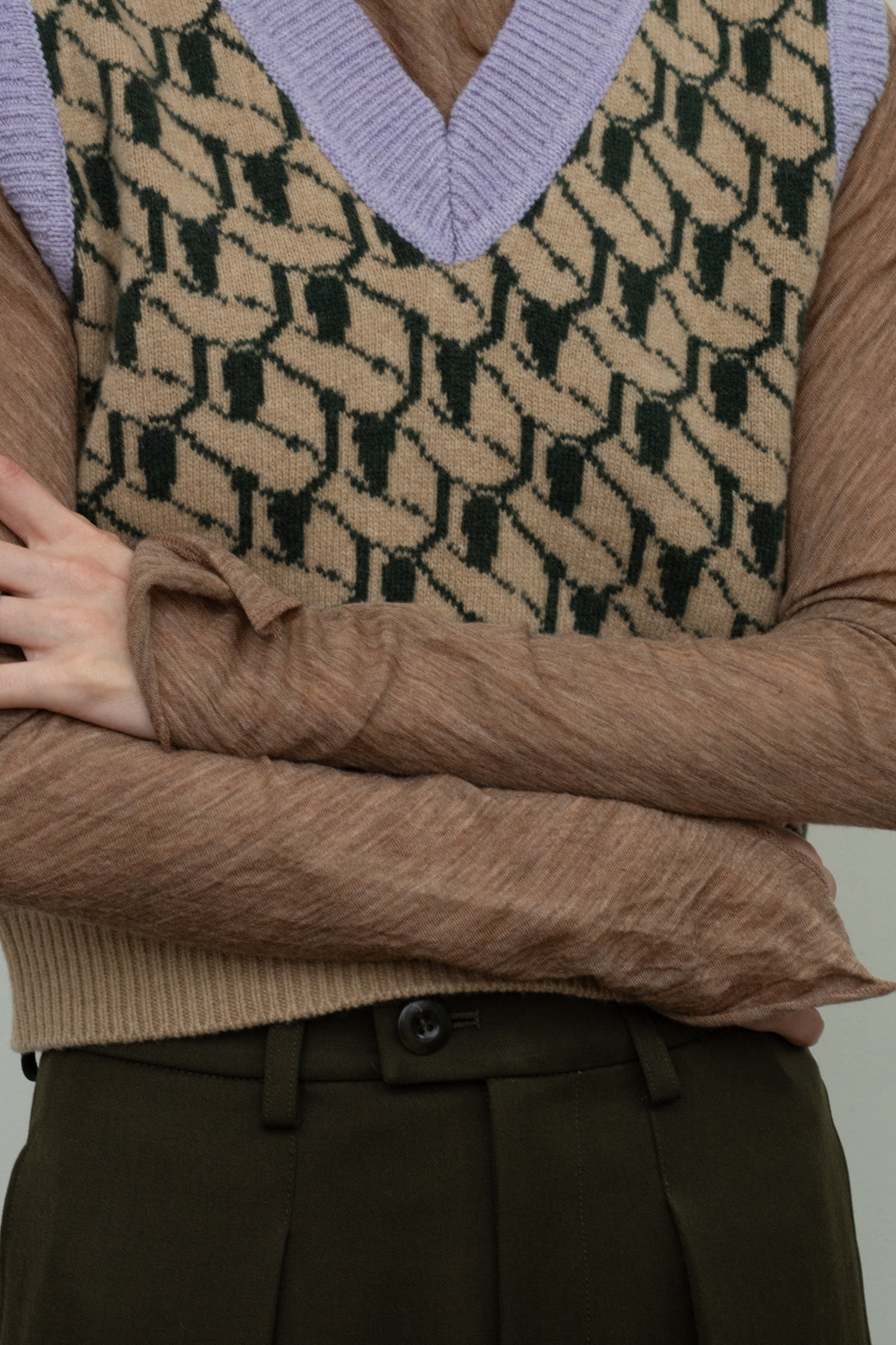 Wool Cut Hi-neck Tops(ls129T)