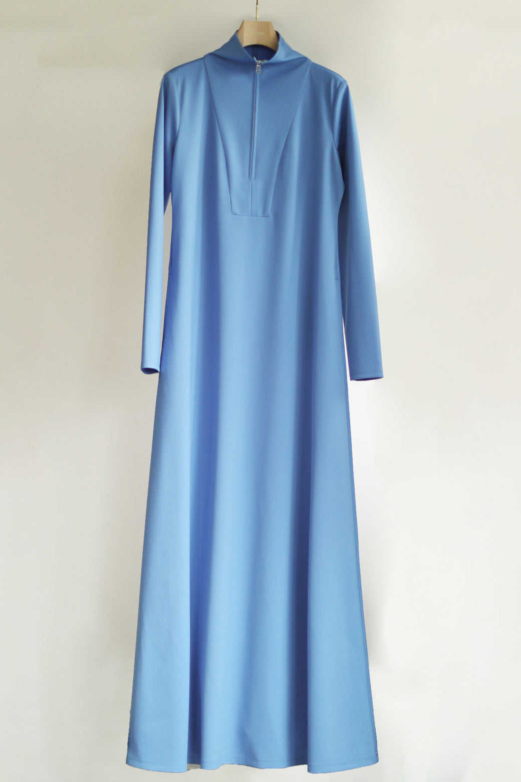 Hi-neck Zip Jersey Dress(ls14252D)