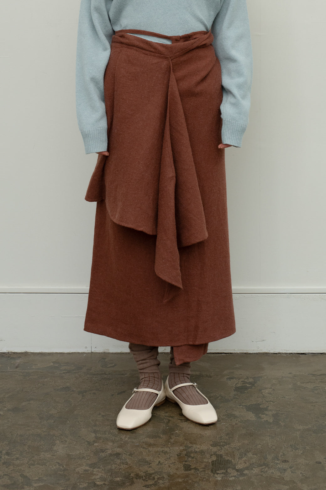 2way Linen Wool Knot Skirt(ls143S)