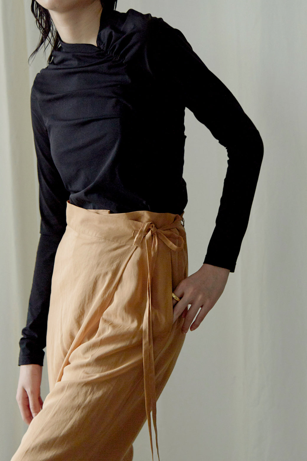 Asymmetry Shirring Tops(ls114T)