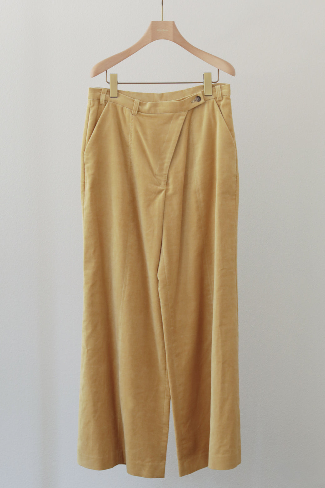 Linen Cotton Velvet Uneven Front Pants (ls24312P)