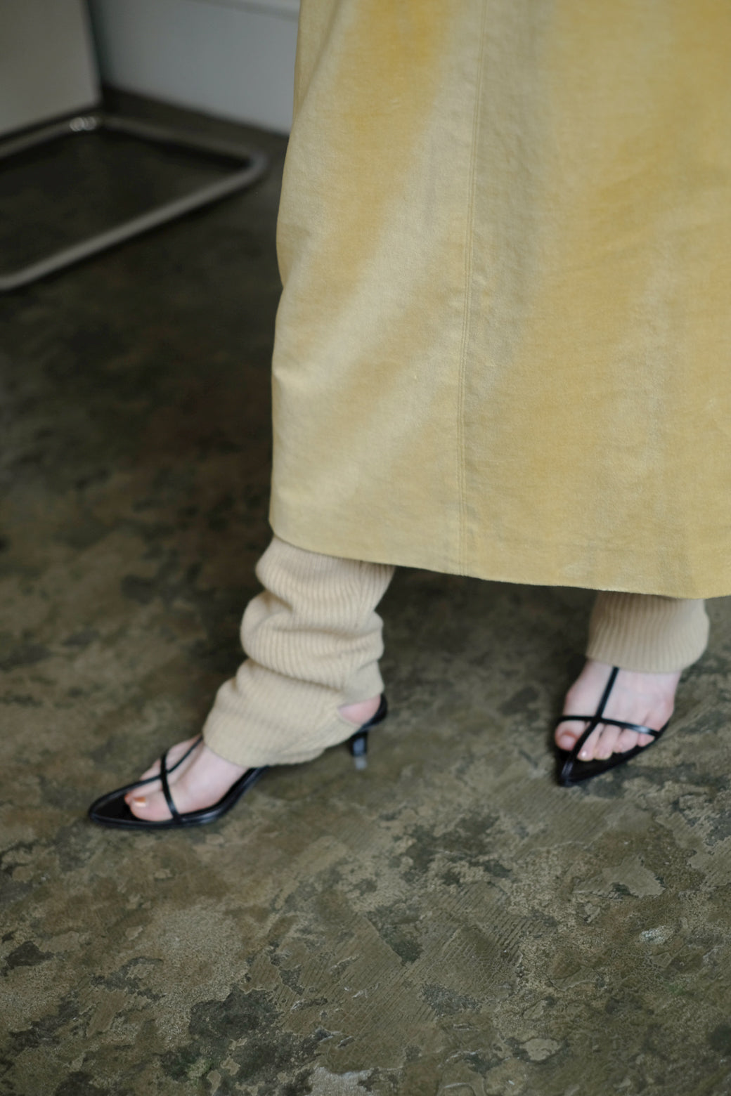 Linen Cotton Velvet Zip Fly Skirt (ls24313S)