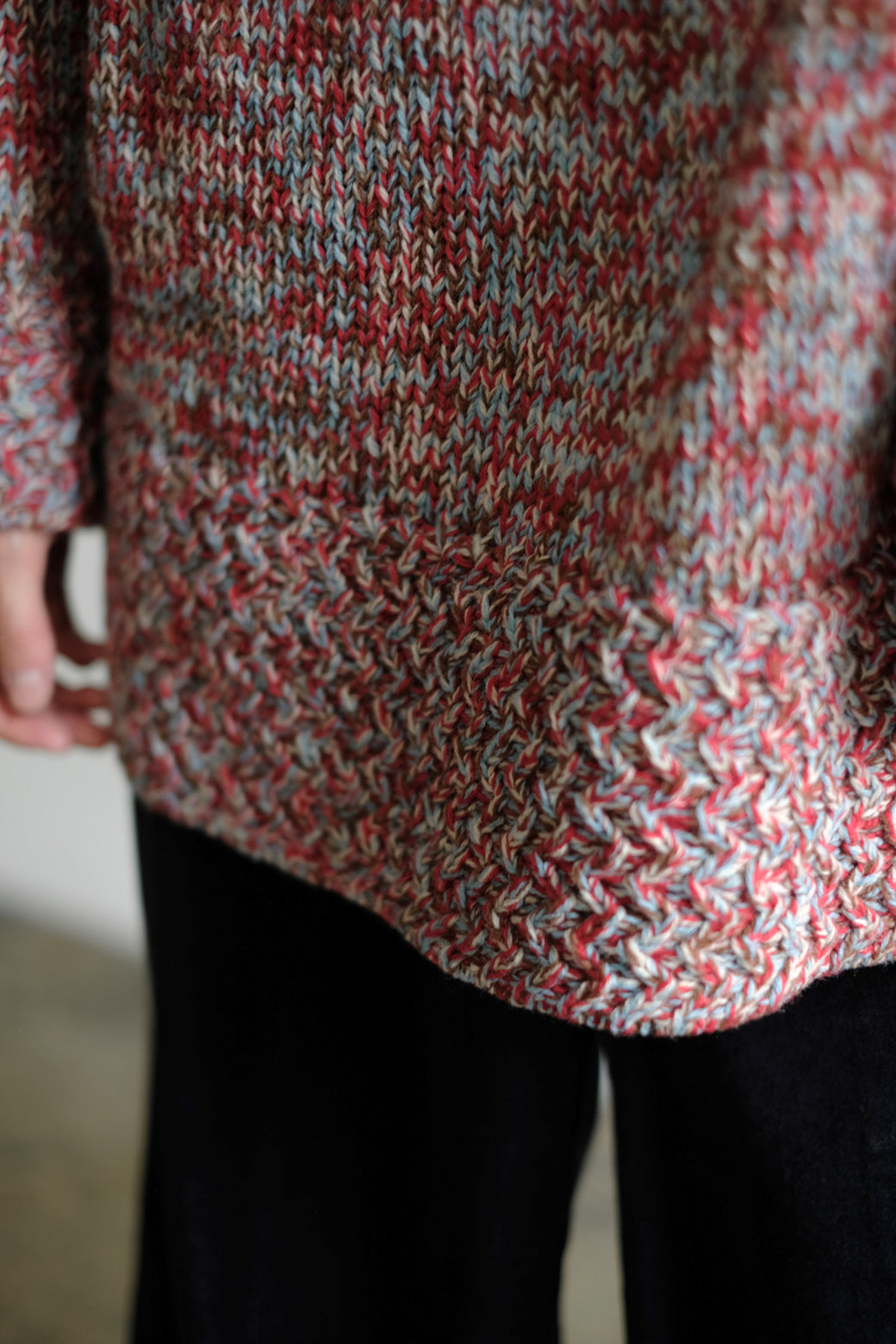 Mix Color Hi-neck Loose Knit (ls24338K)