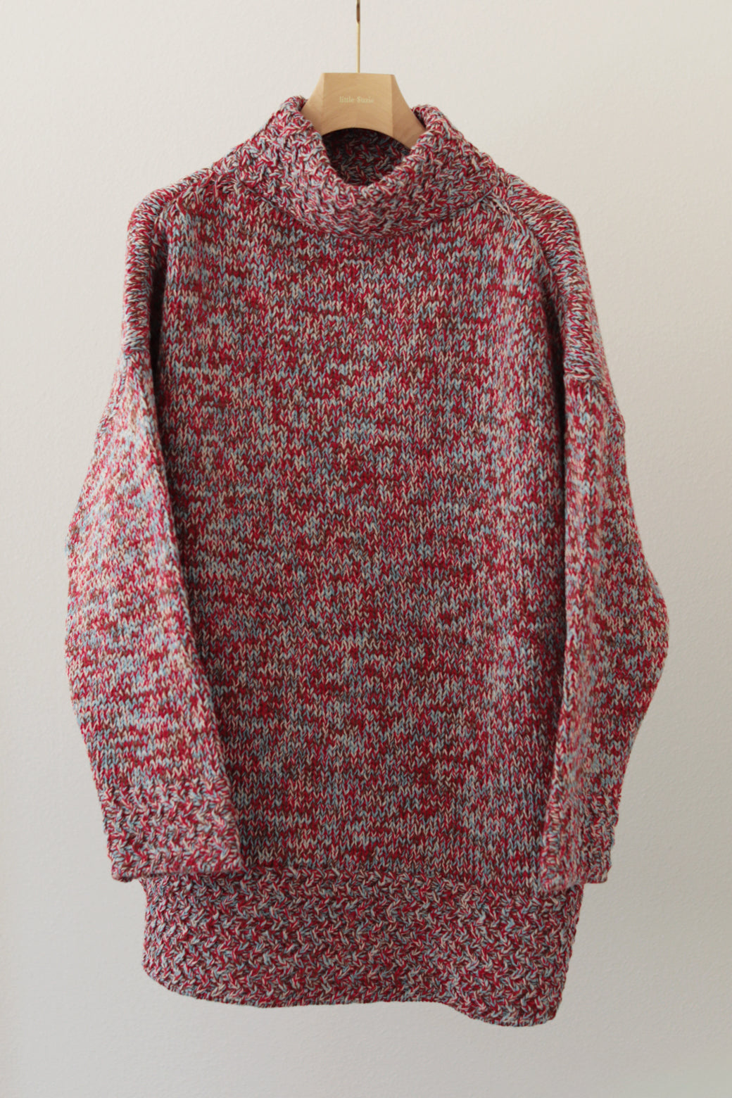 Mix Color Hi-neck Loose Knit (ls24338K)