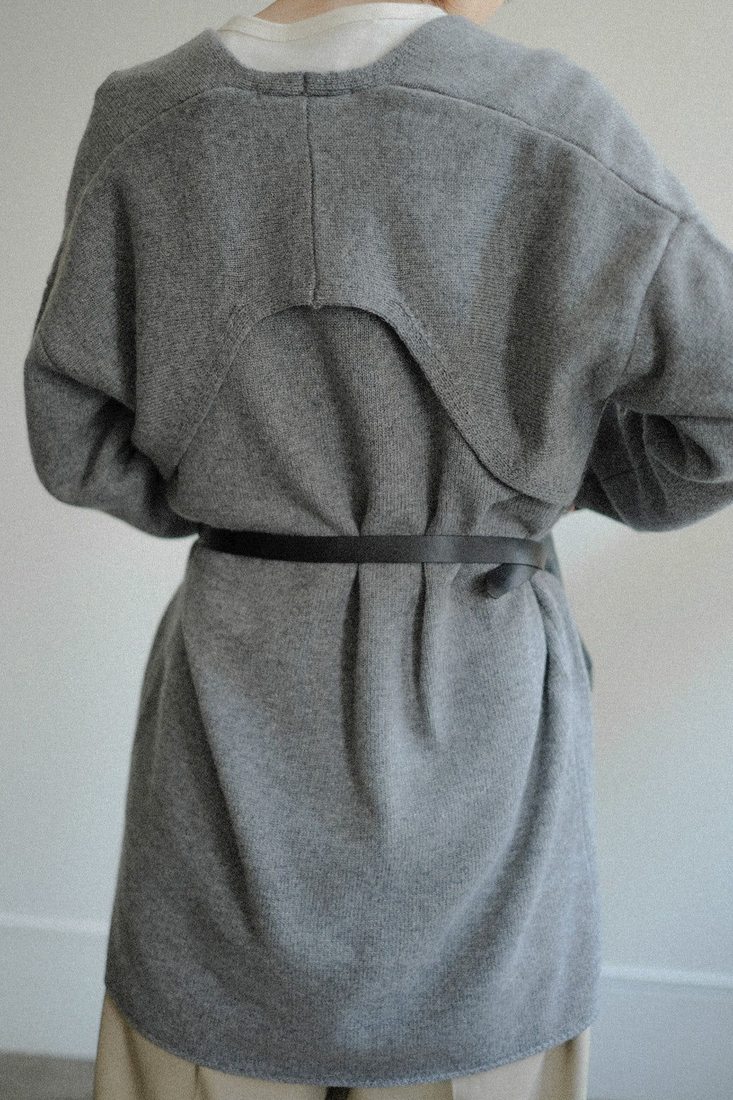 Italian Cash Wool Yoke Knit Tunic (ls24307K)