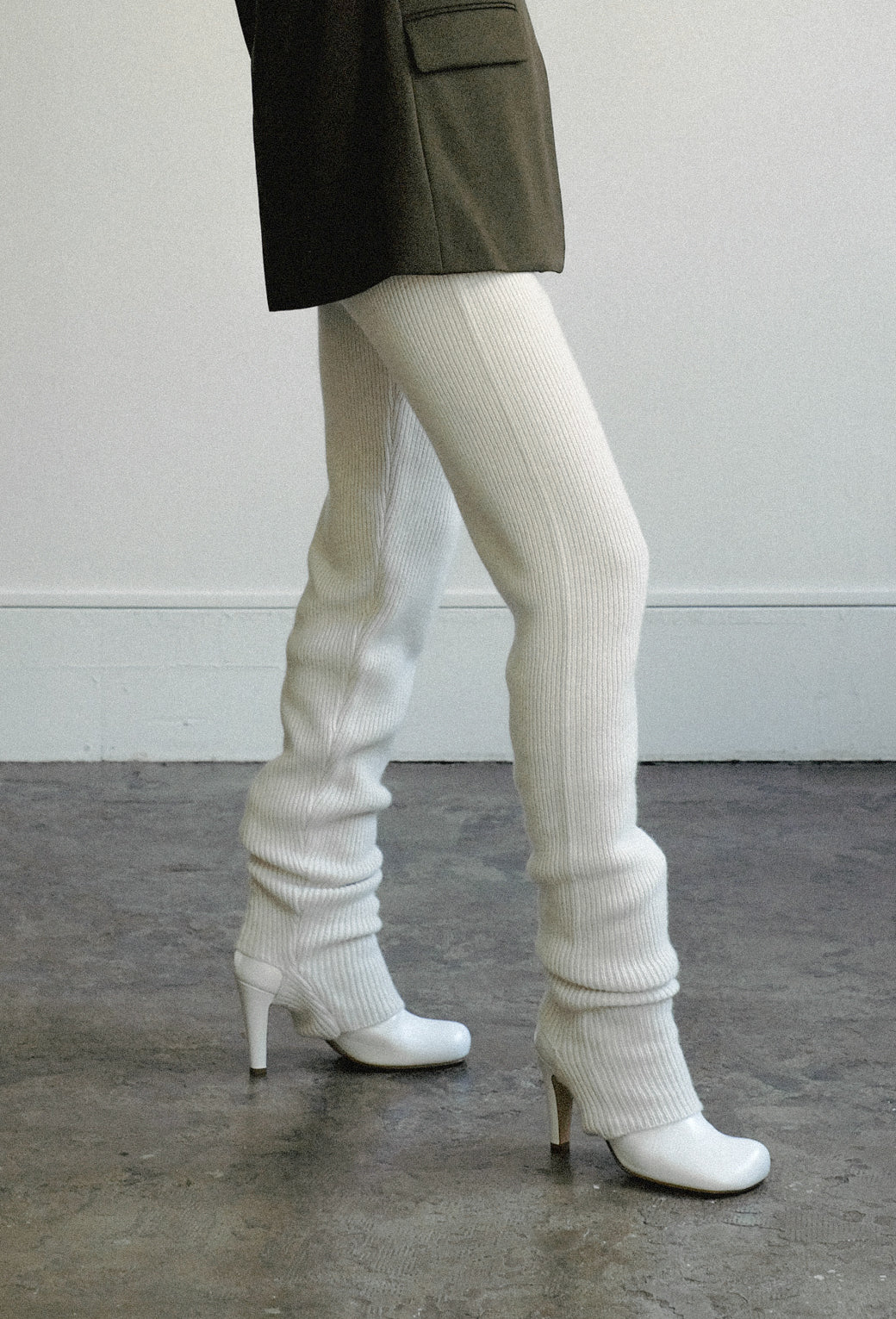 Italian Cash Wool Loose Rib Leggings (ls24325K)