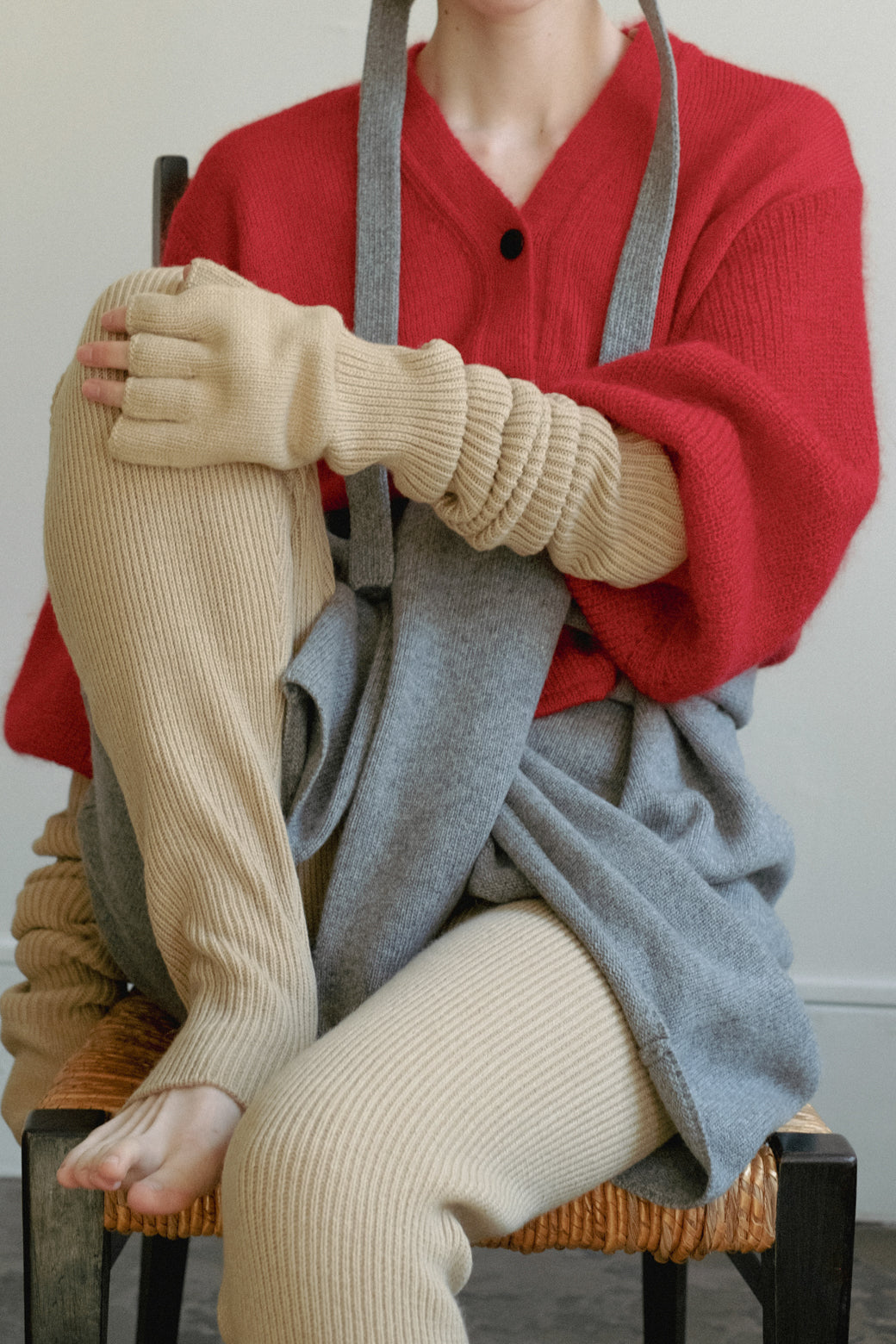 Italian Cash Wool Loose Rib Leggings (ls24325K)