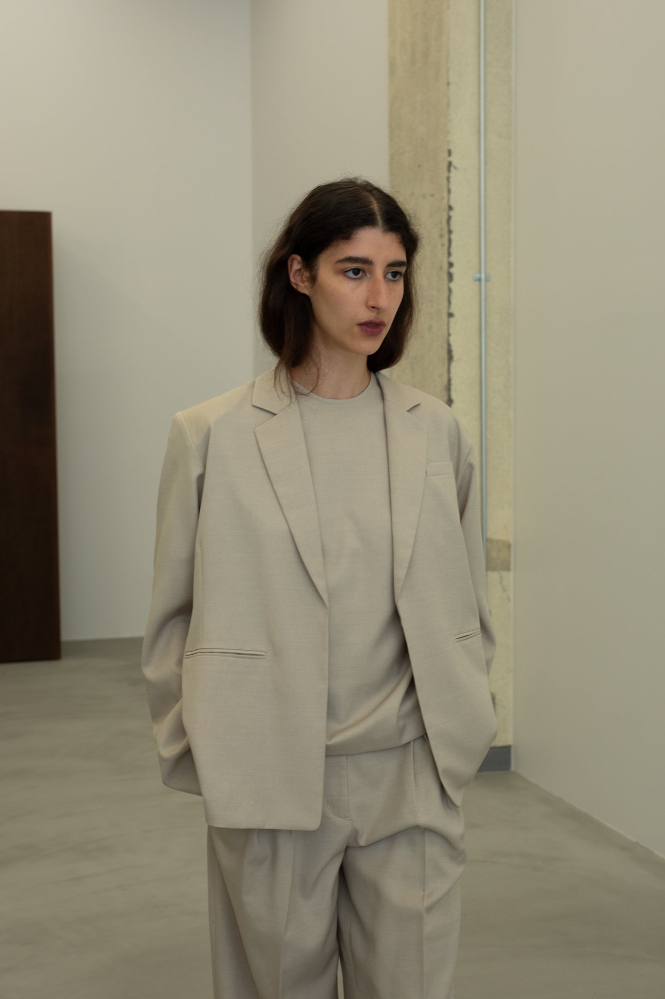 Wool Mix Back Open Summer Jacket(ls52505J)